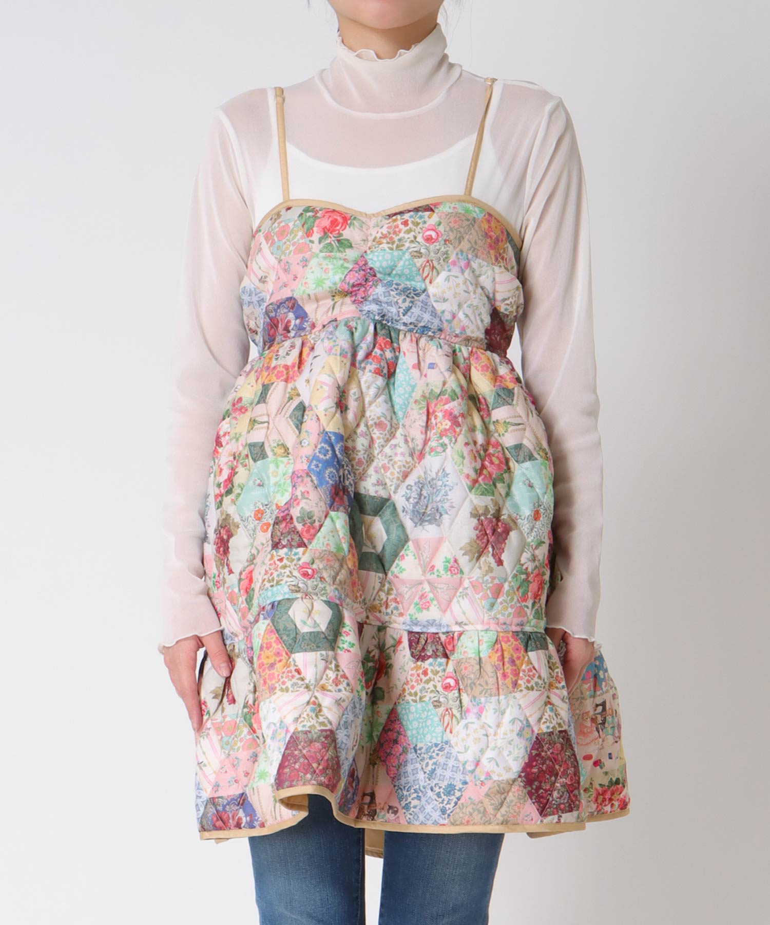 ＜WEB限定＞【tamaoworld】Patchwork Print One piece