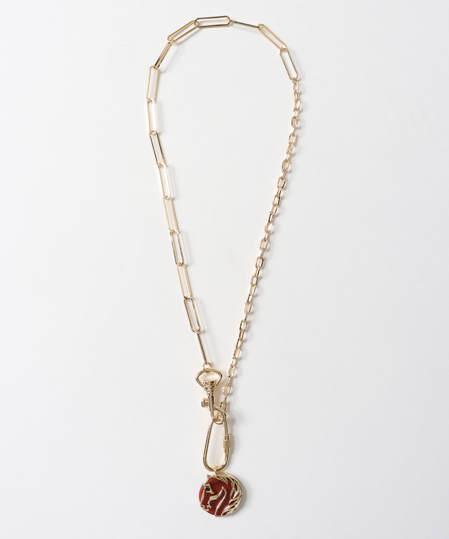 ホースプレートカラビナネックレス