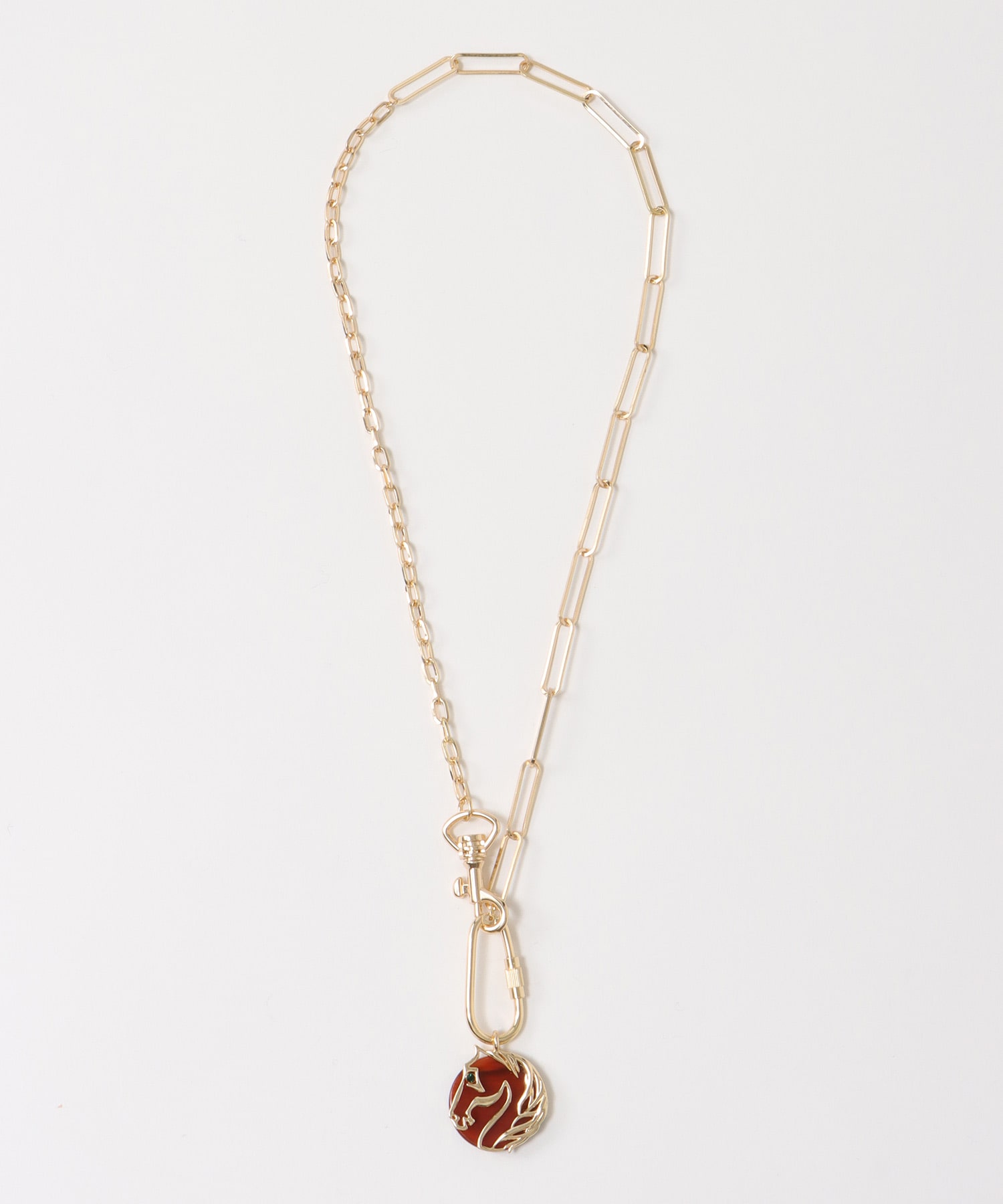 ホースプレートカラビナネックレス