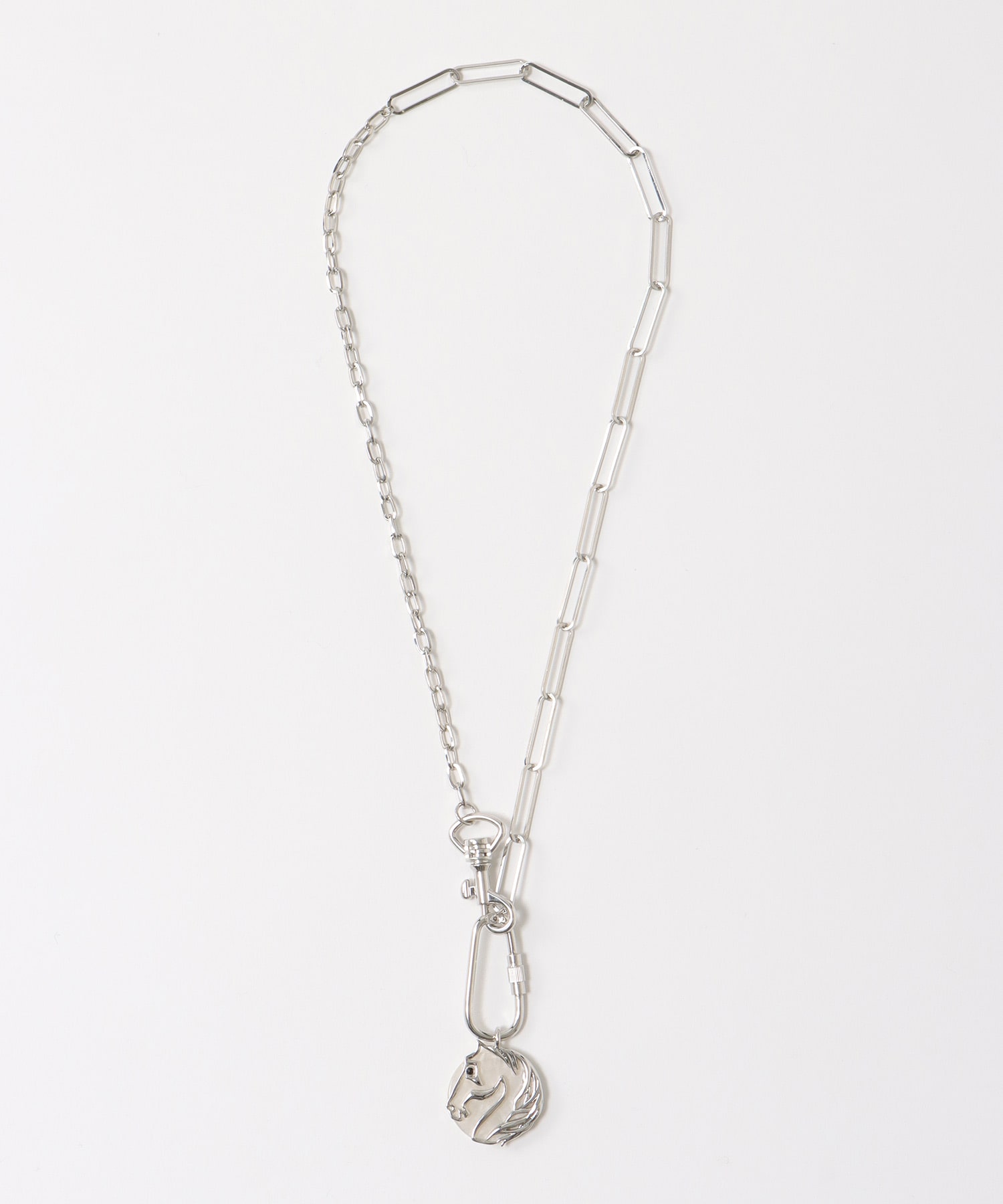 ホースプレートカラビナネックレス