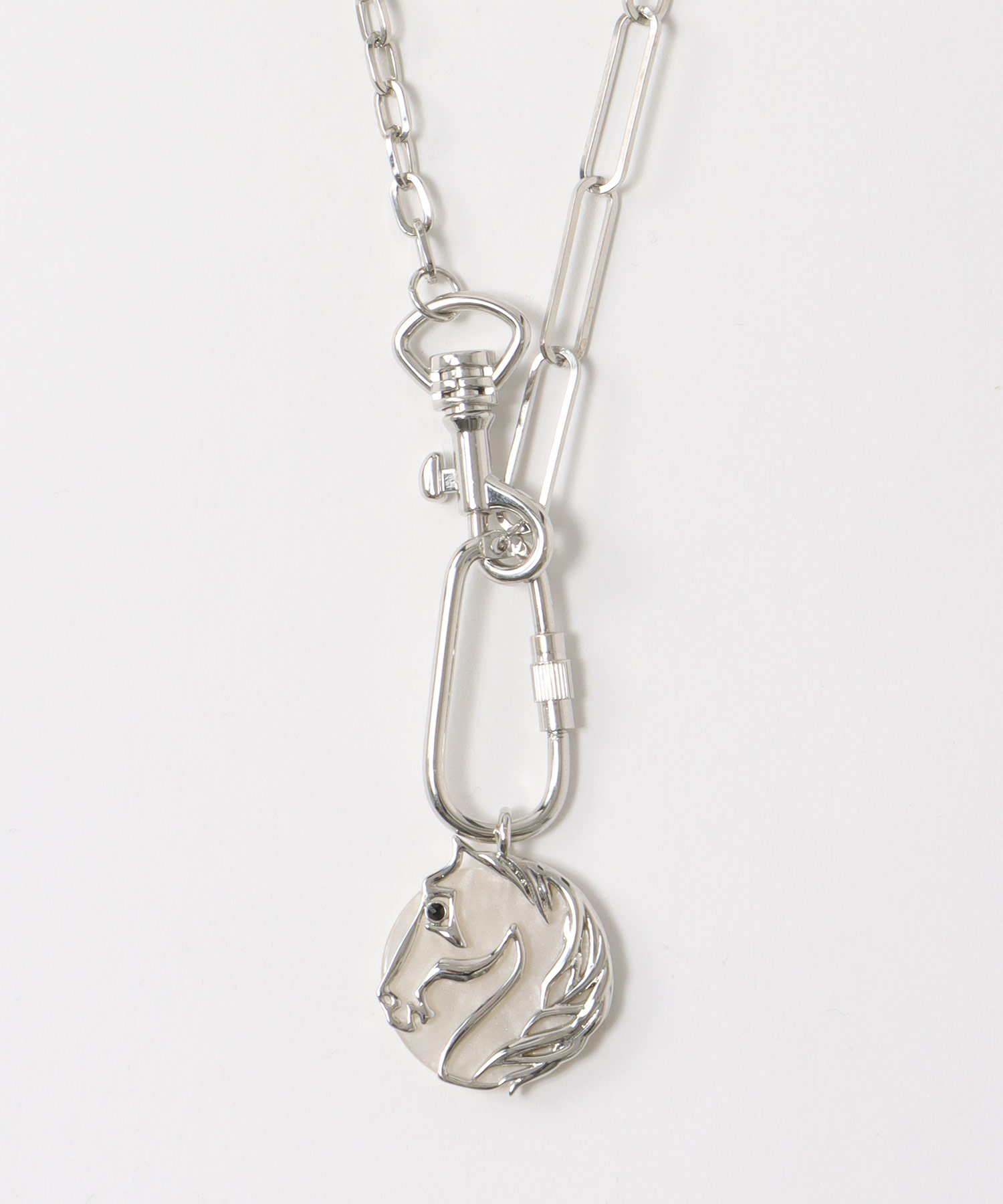 ホースプレートカラビナネックレス