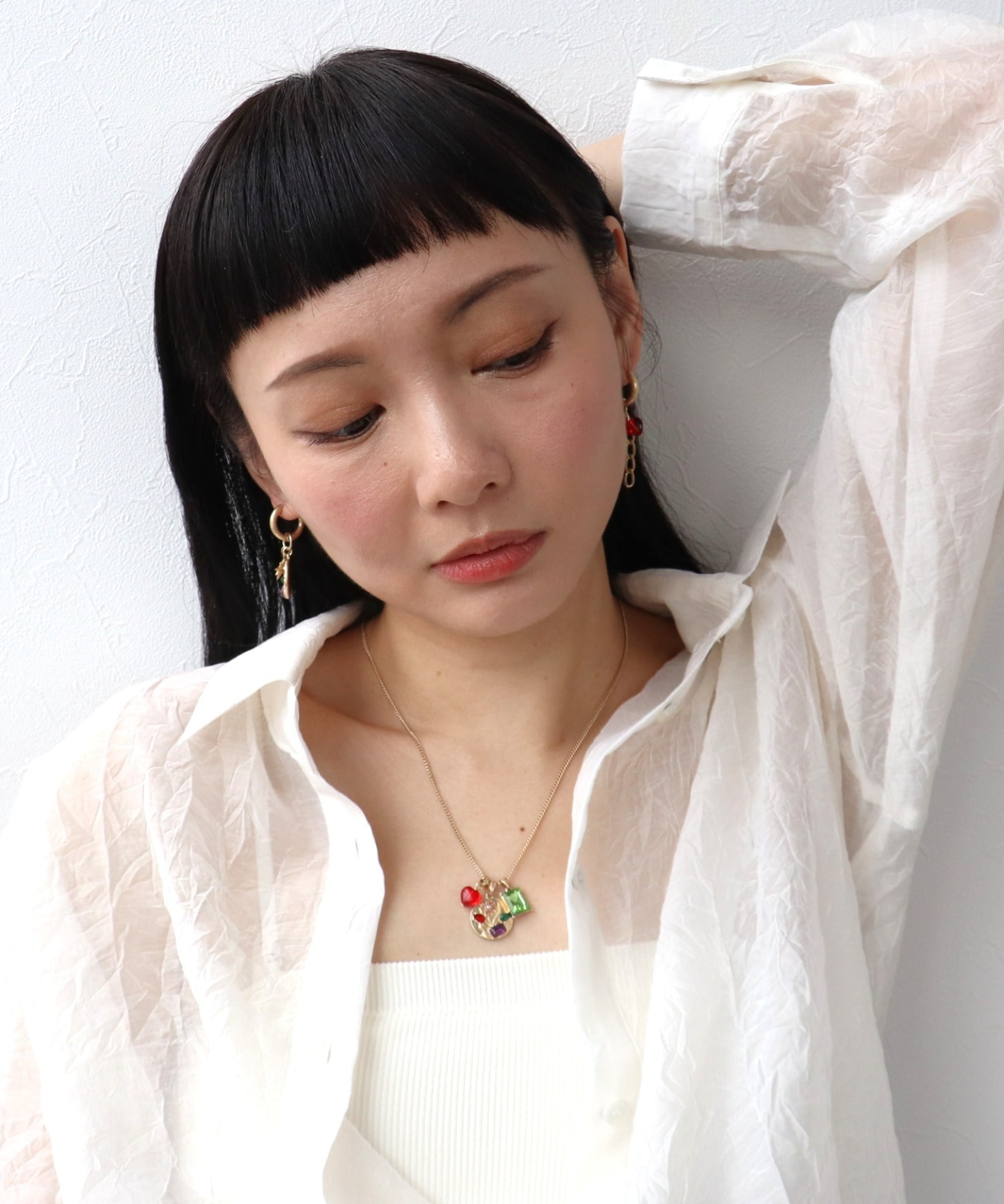 フラワーコインチャームネックレス