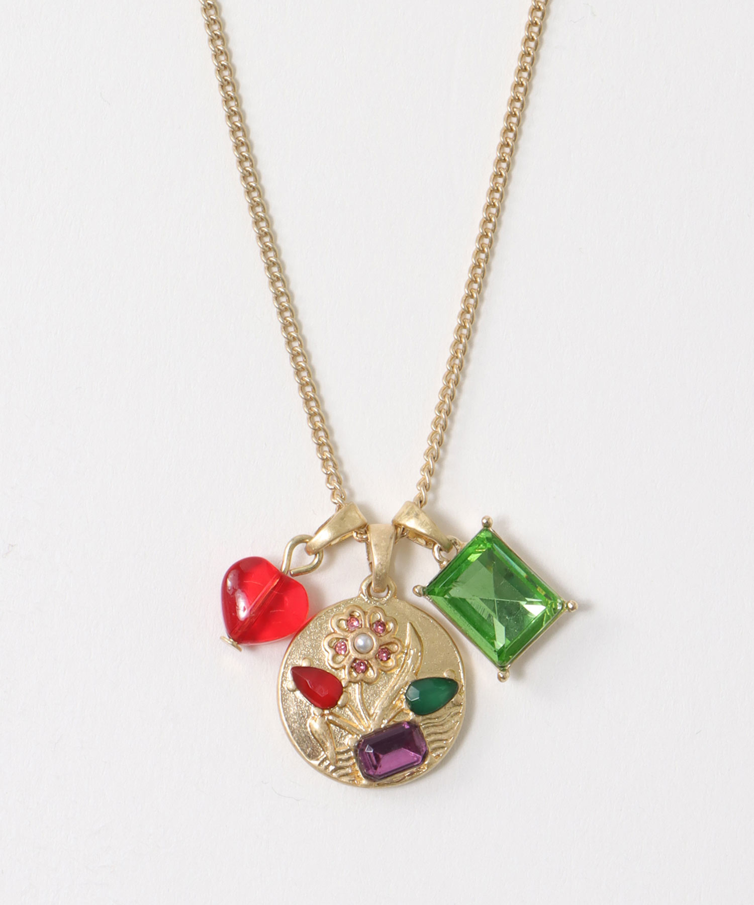 フラワーコインチャームネックレス