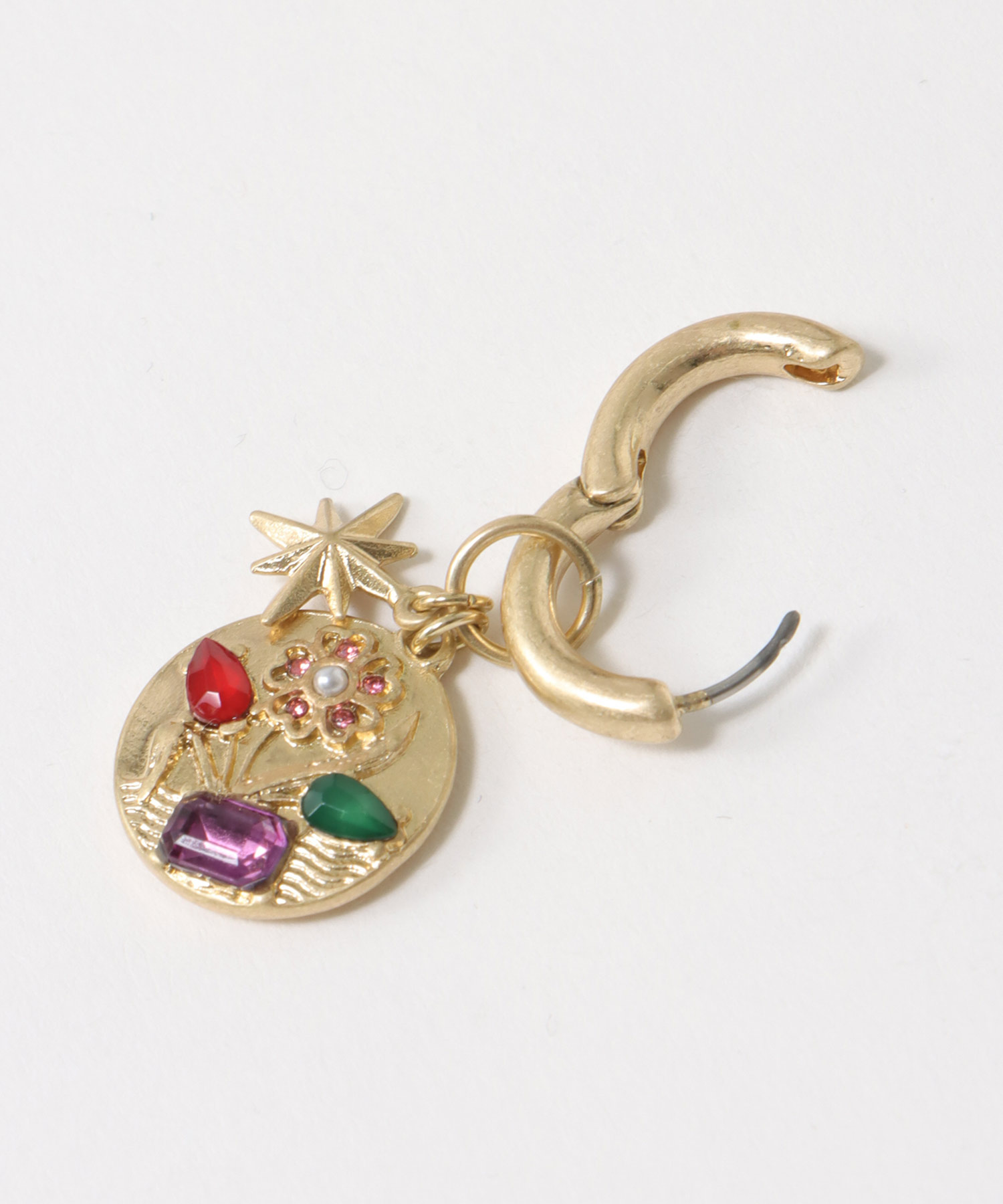 フラワーコインチャームピアス