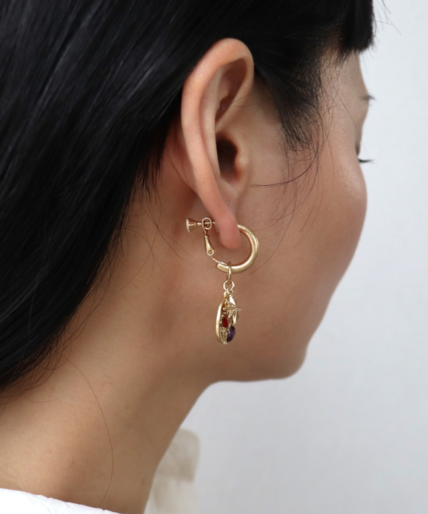 フラワーコインチャームイヤリング