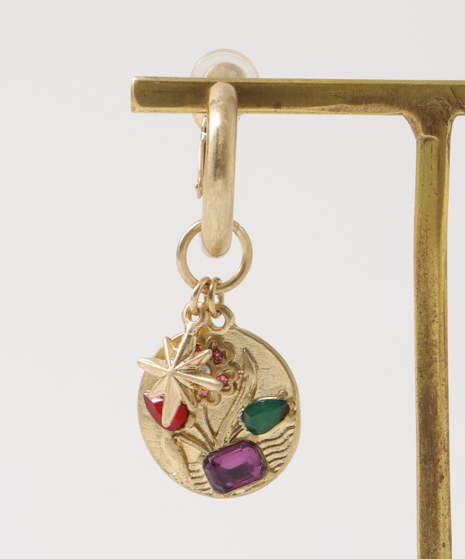 フラワーコインチャームイヤリング