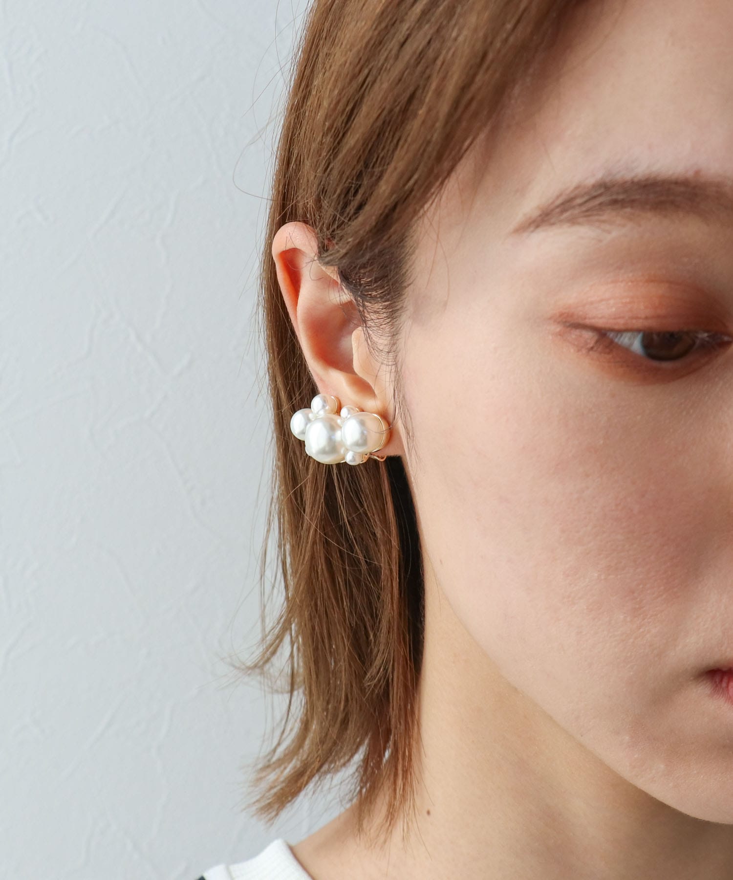 ランダムパールボリュームイヤリング