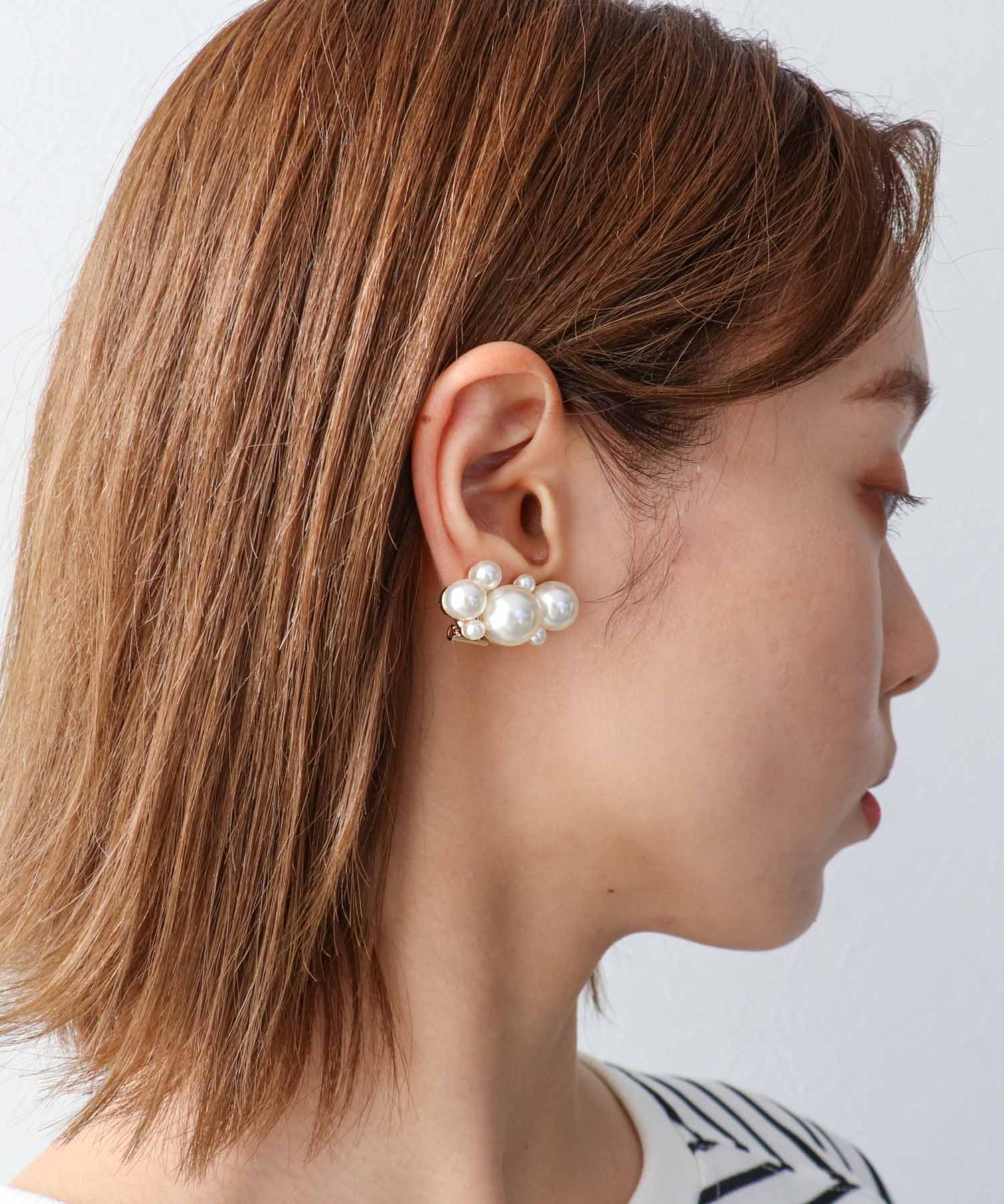 ランダムパールボリュームイヤリング