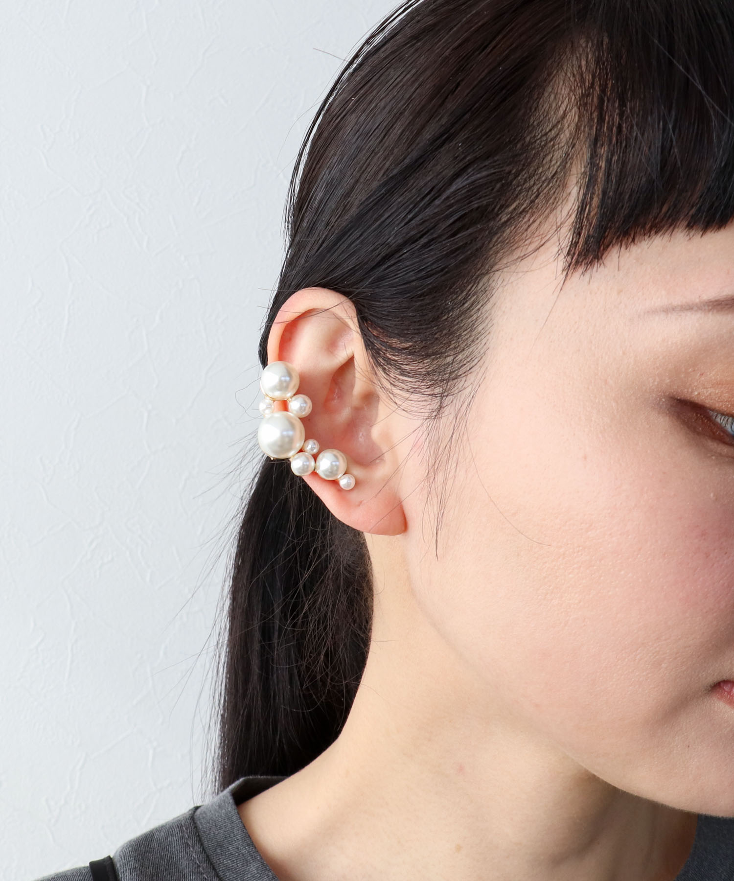 ランダムパールボリュームイヤリング