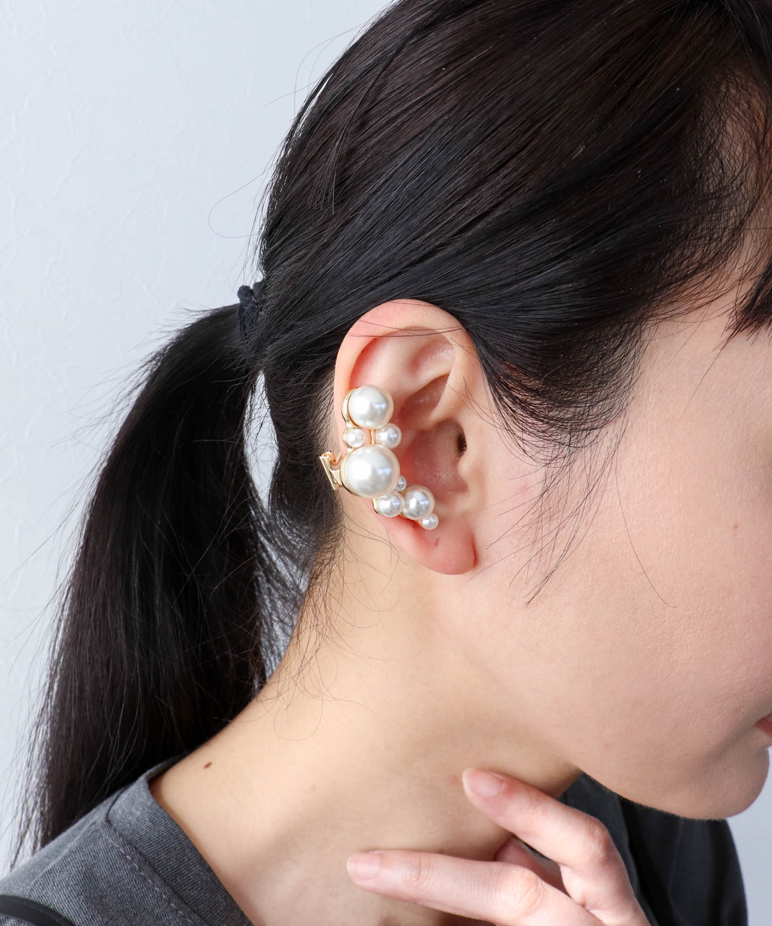 ランダムパールボリュームイヤリング