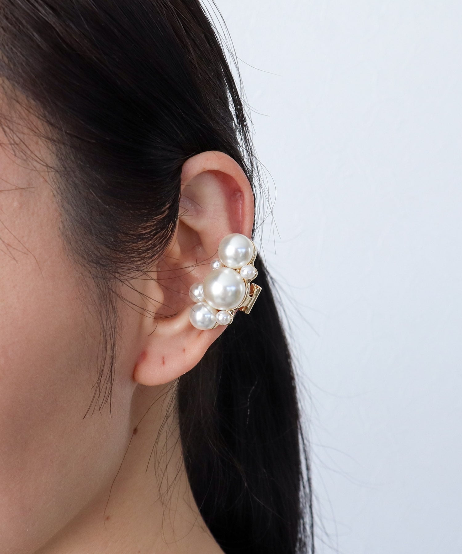 ランダムパールボリュームイヤリング