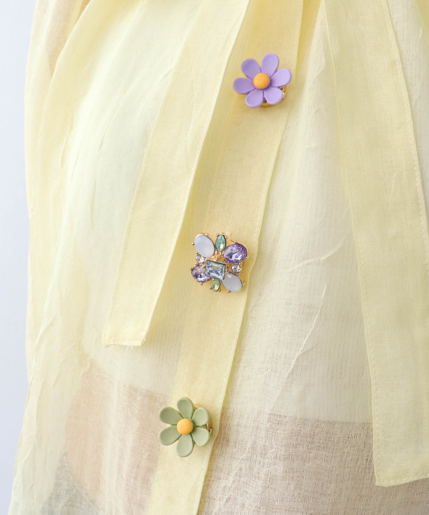 パステルフラワーボタンカバー