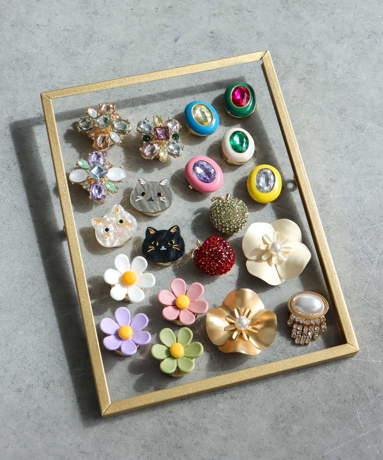 マットフラワーボタンカバー