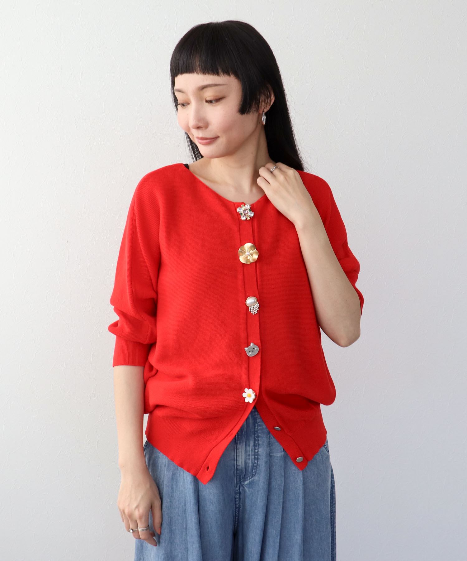 マットフラワーボタンカバー