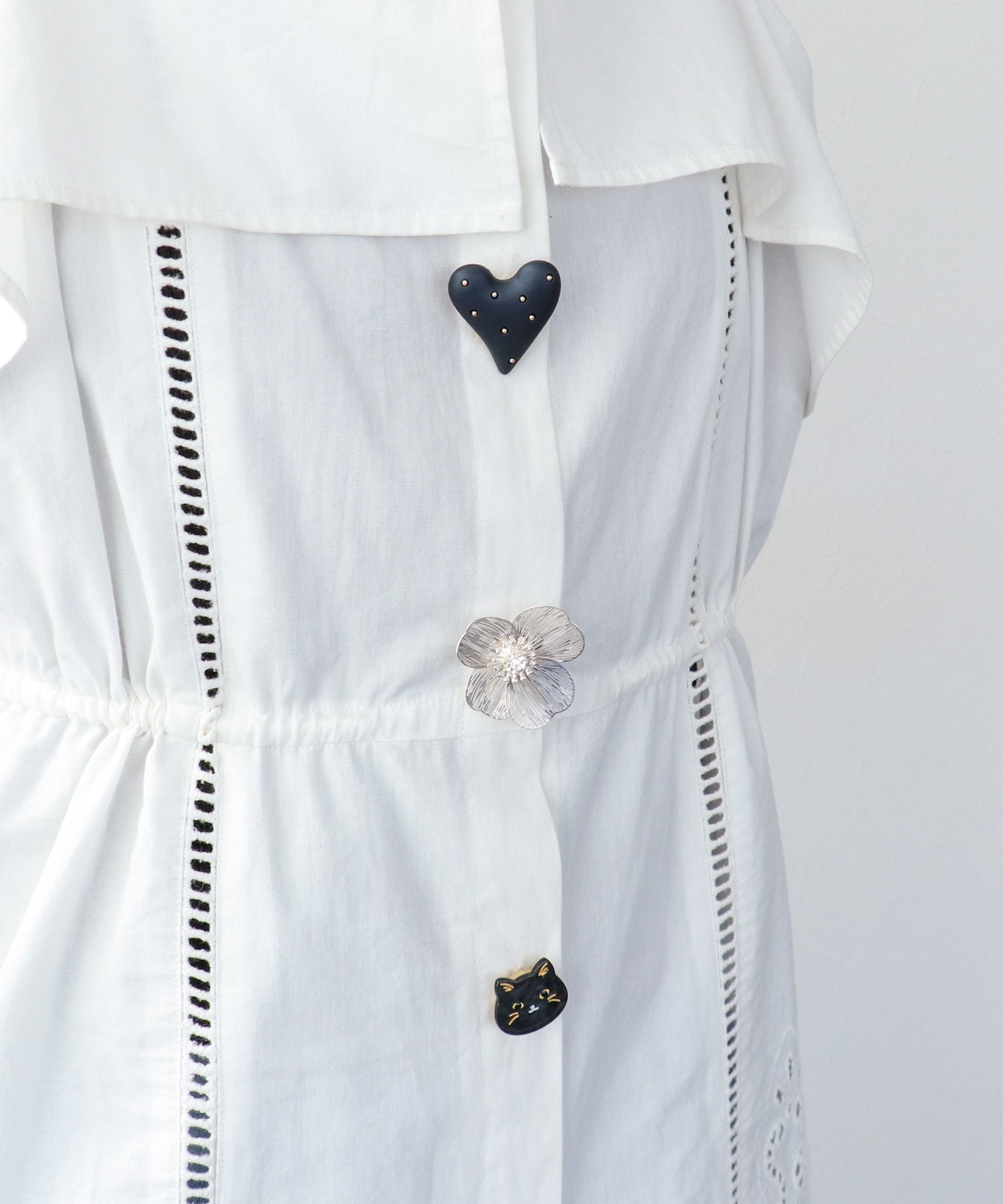 ドットハートボタンカバー