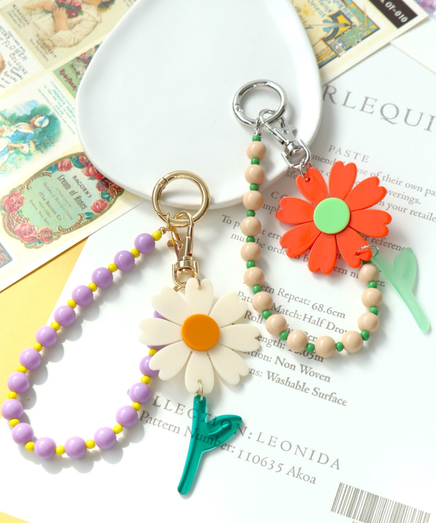 アクリルフラワーBAGチャーム