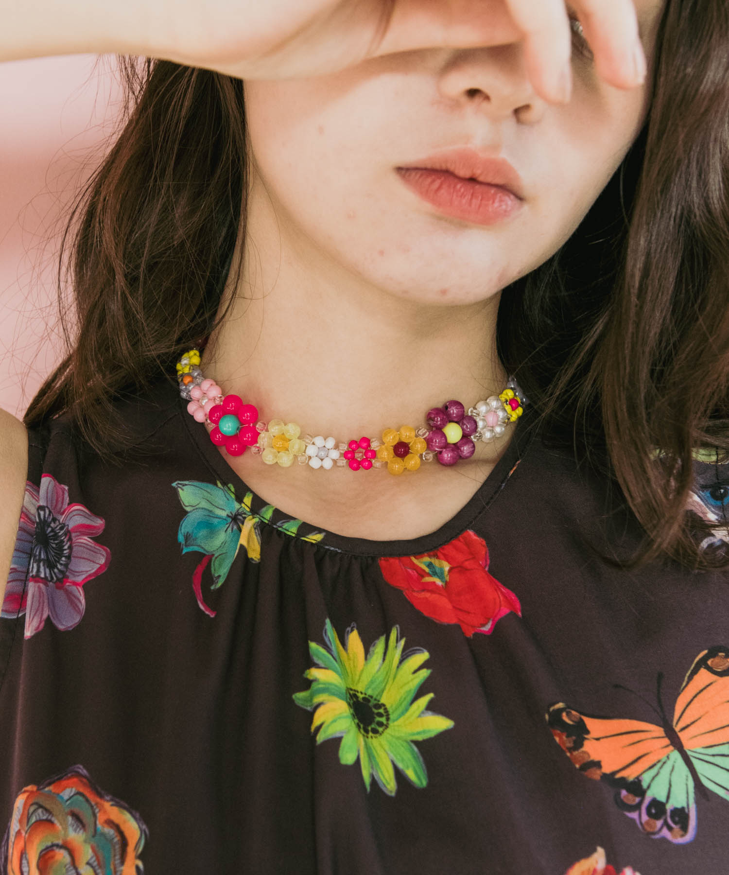 フラワービーズチョーカー