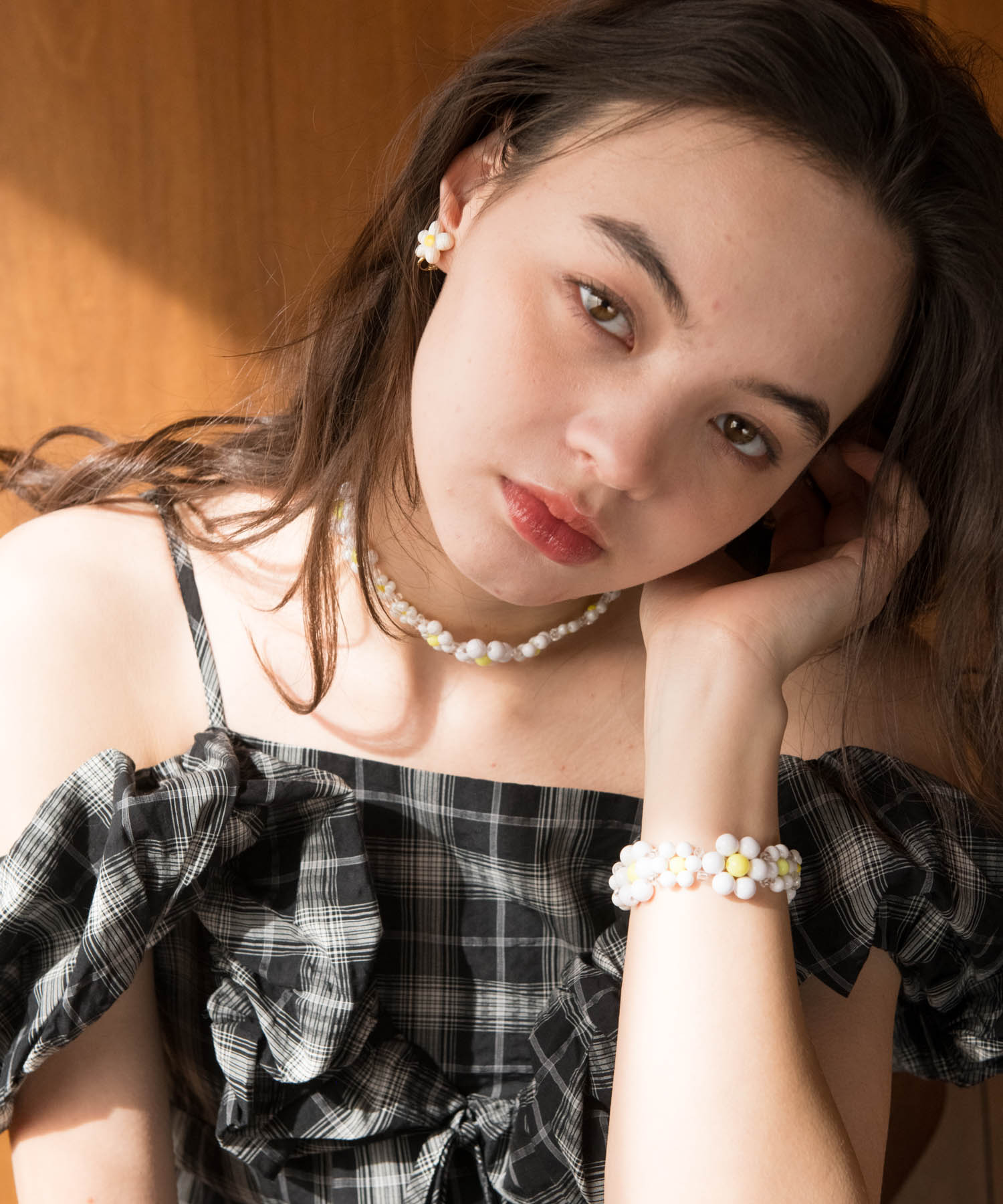 フラワービーズブレスレット