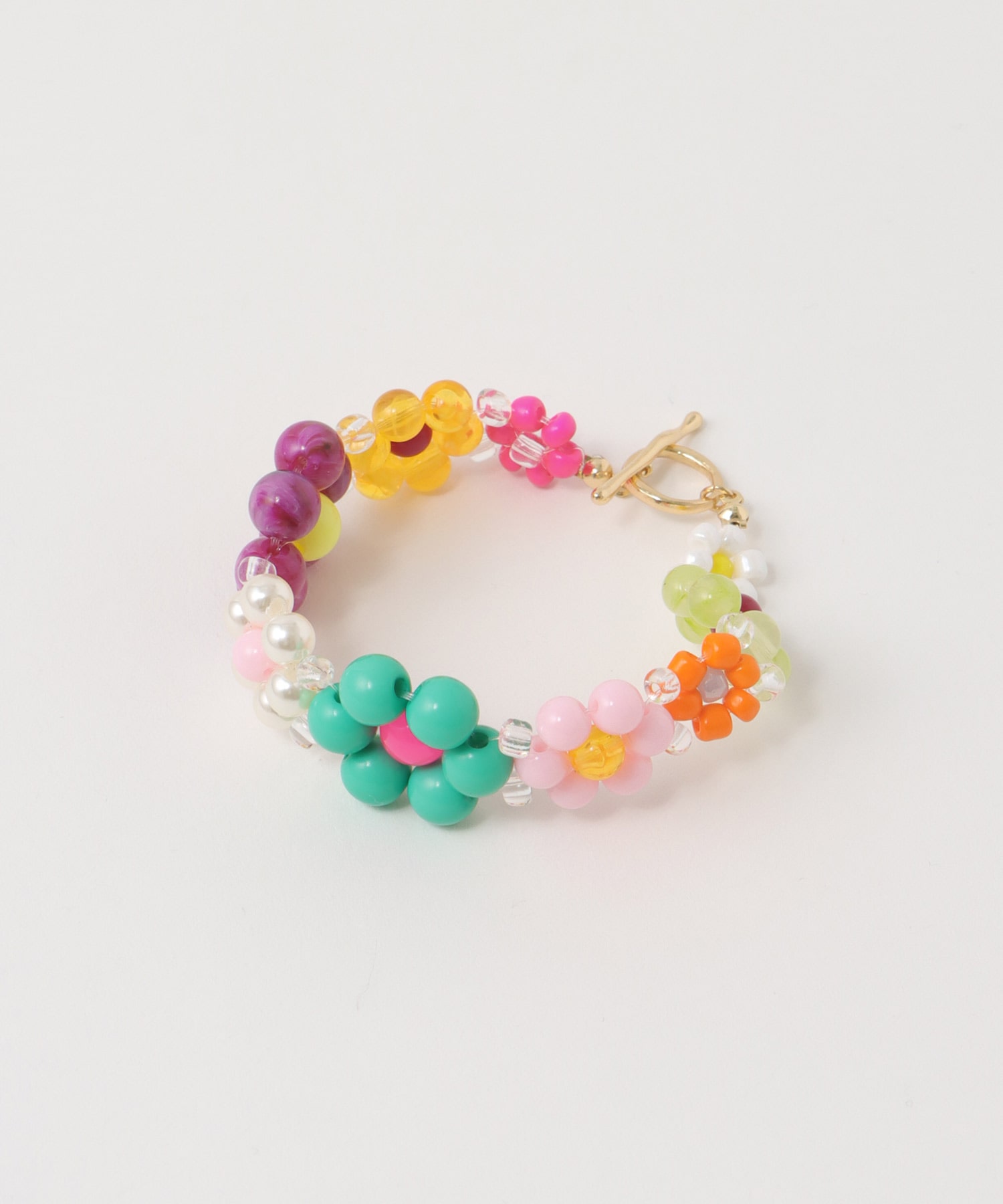 フラワービーズブレスレット