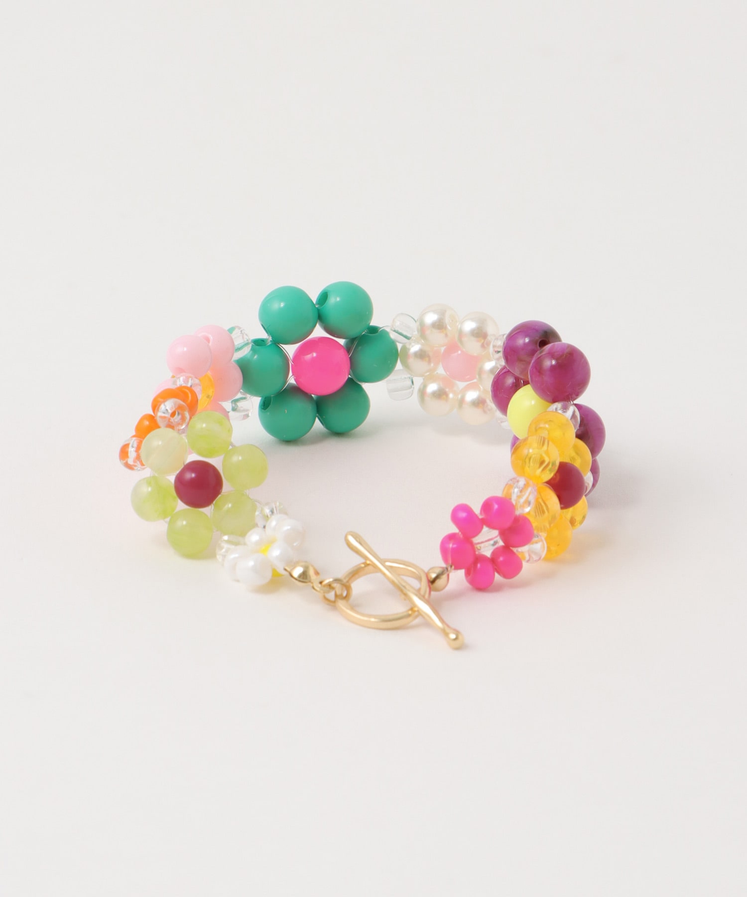 フラワービーズブレスレット