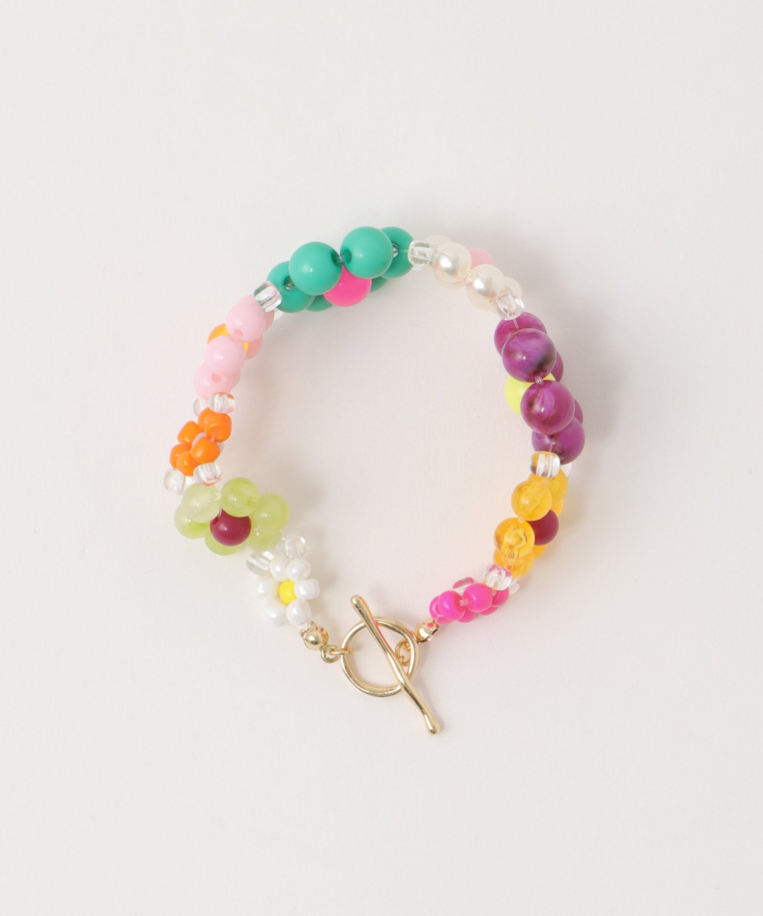 フラワービーズブレスレット