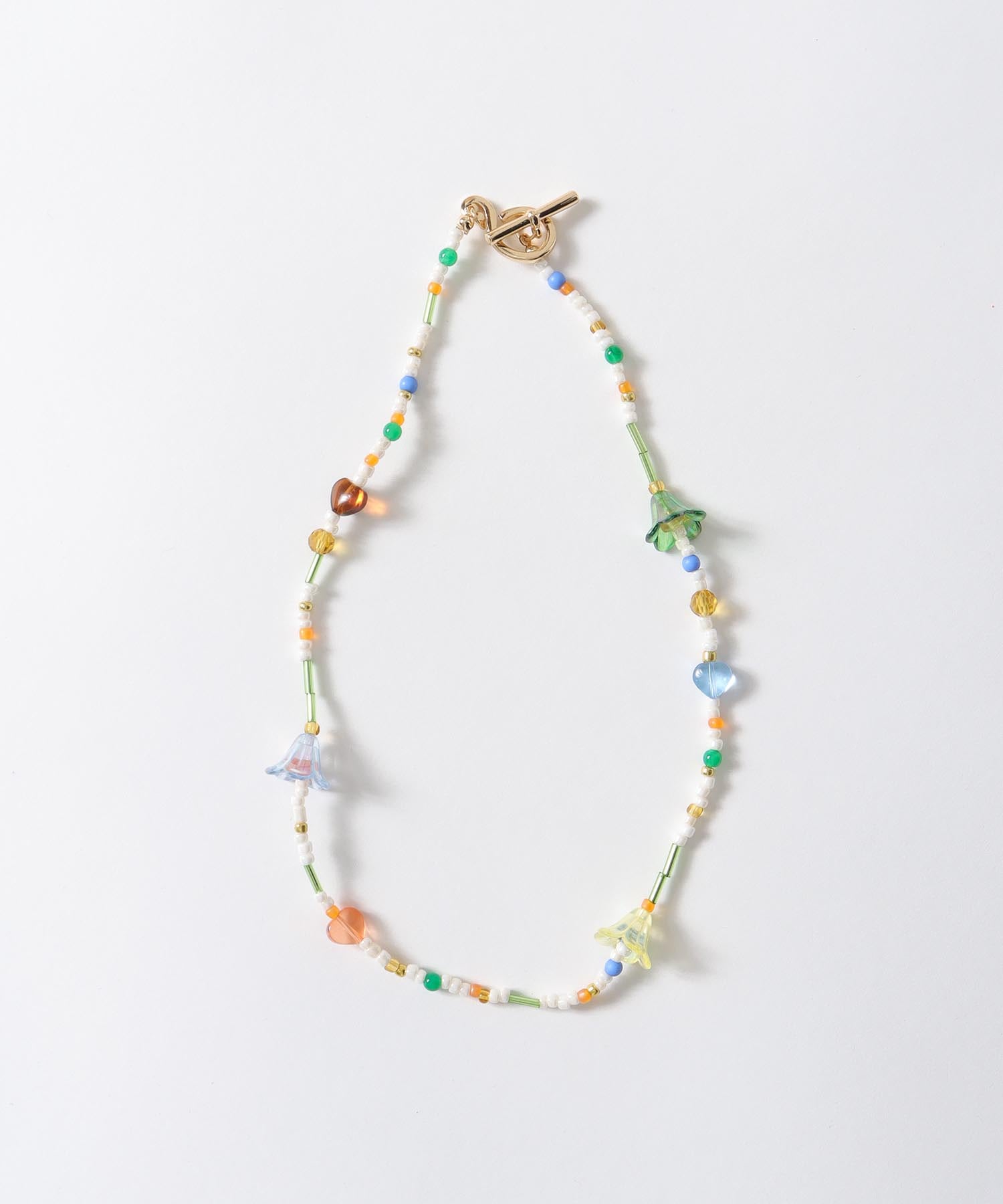 MIXビーズフラワーネックレス