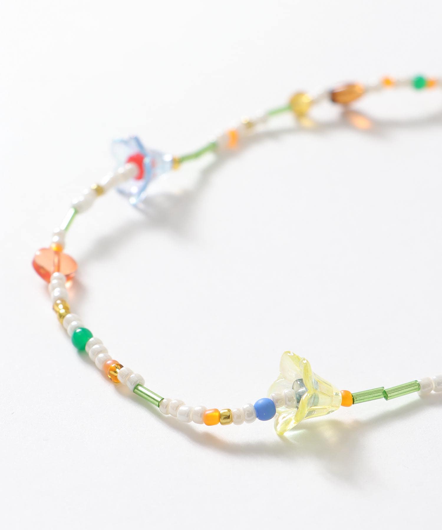 MIXビーズフラワーネックレス