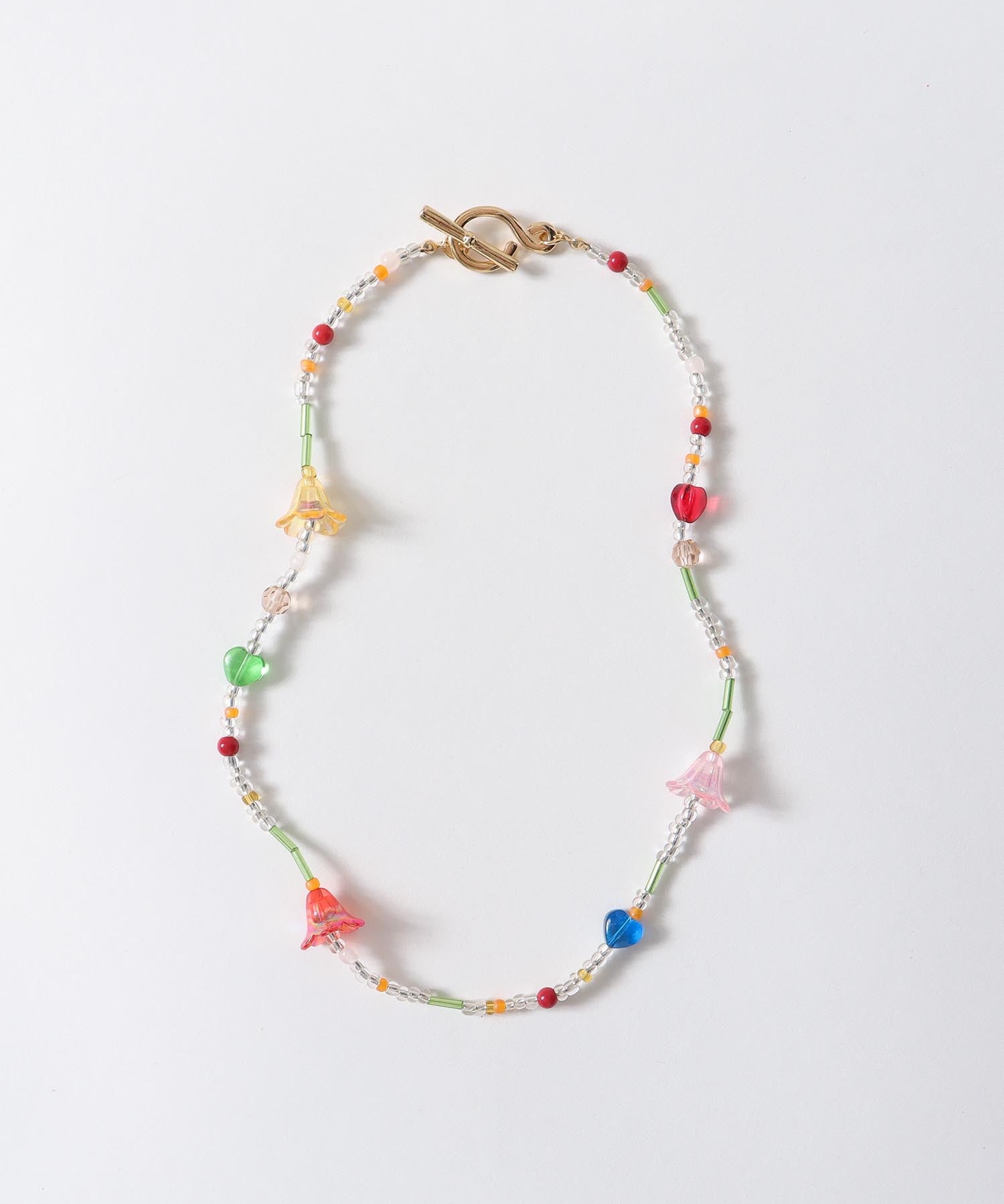 MIXビーズフラワーネックレス