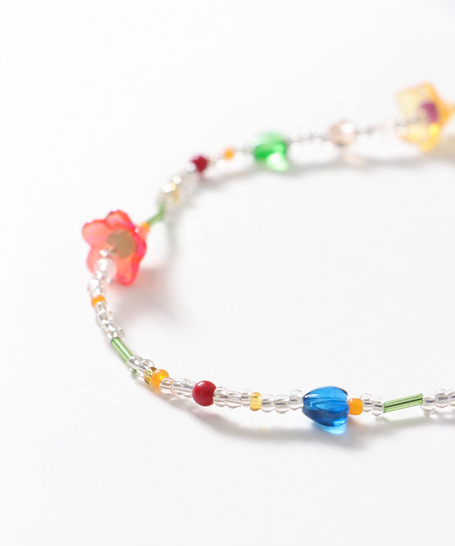 MIXビーズフラワーネックレス