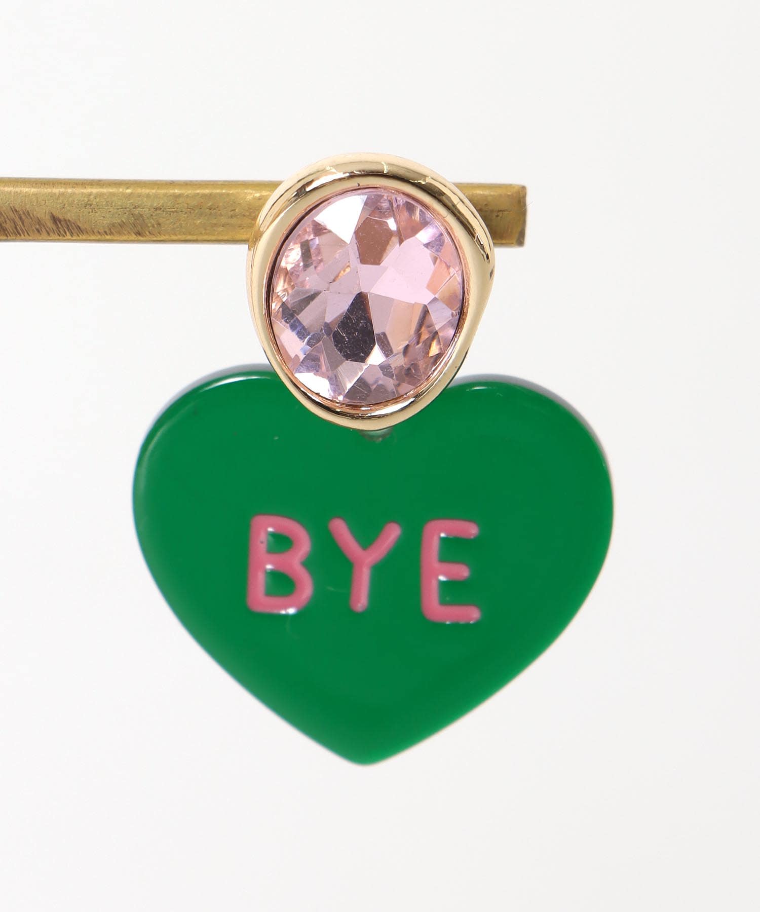 Hi/BYEクリアハートピアス