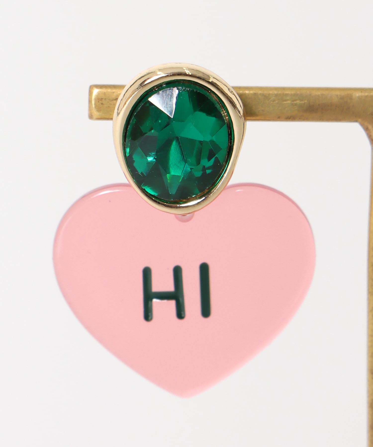 Hi/BYEクリアハートピアス