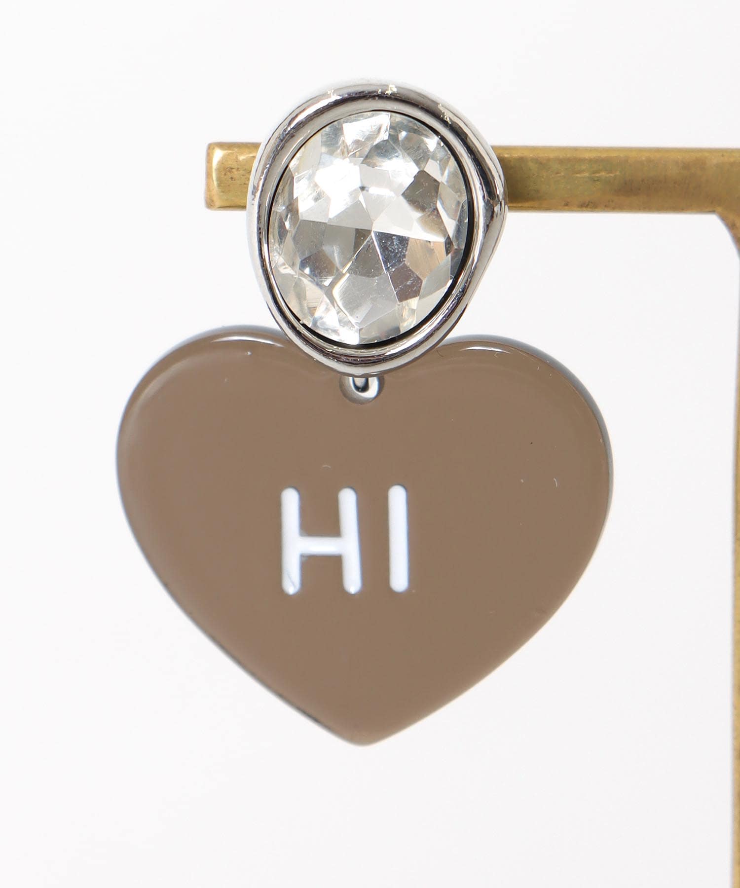 Hi/BYEクリアハートピアス