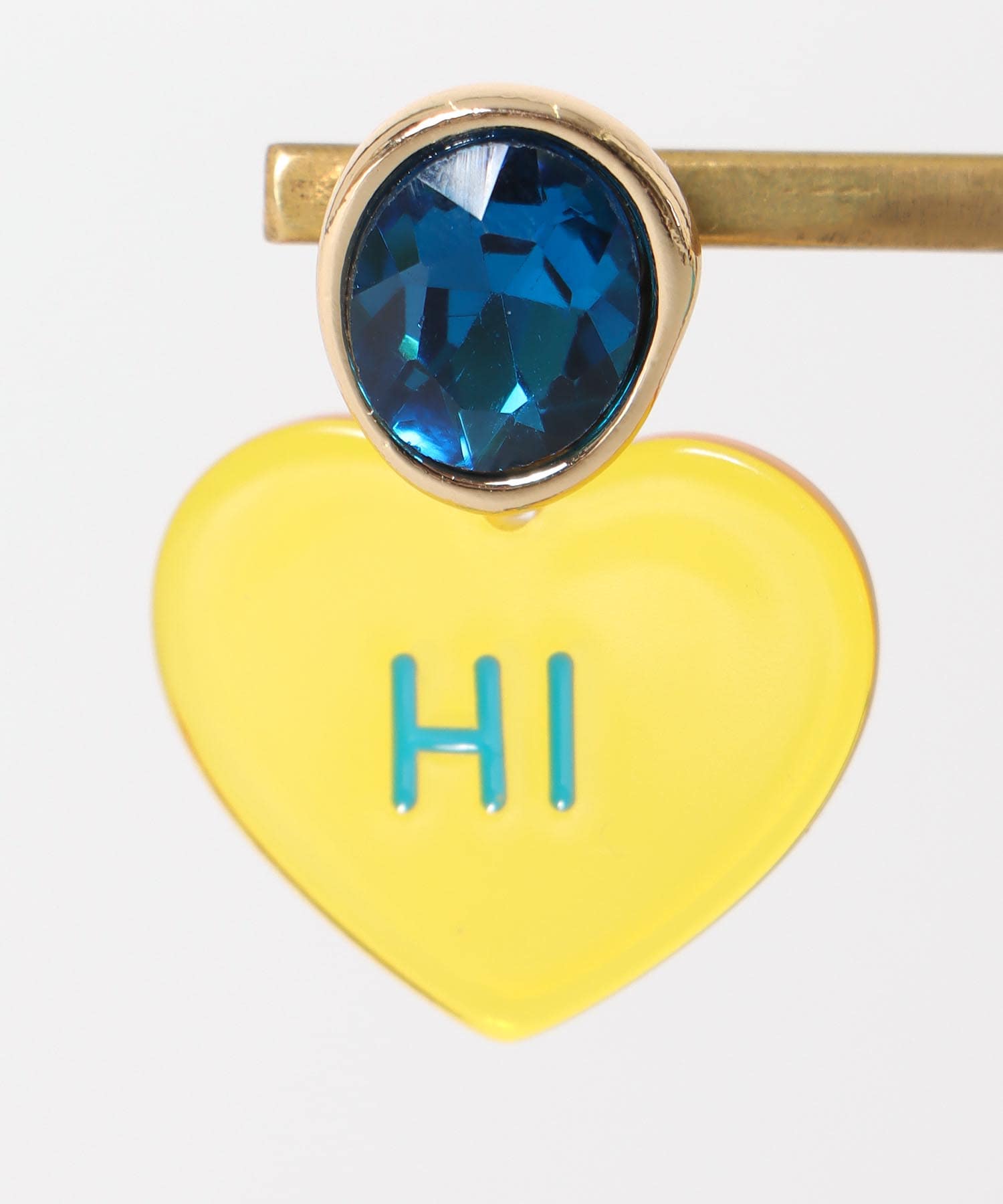 Hi/BYEクリアハートピアス