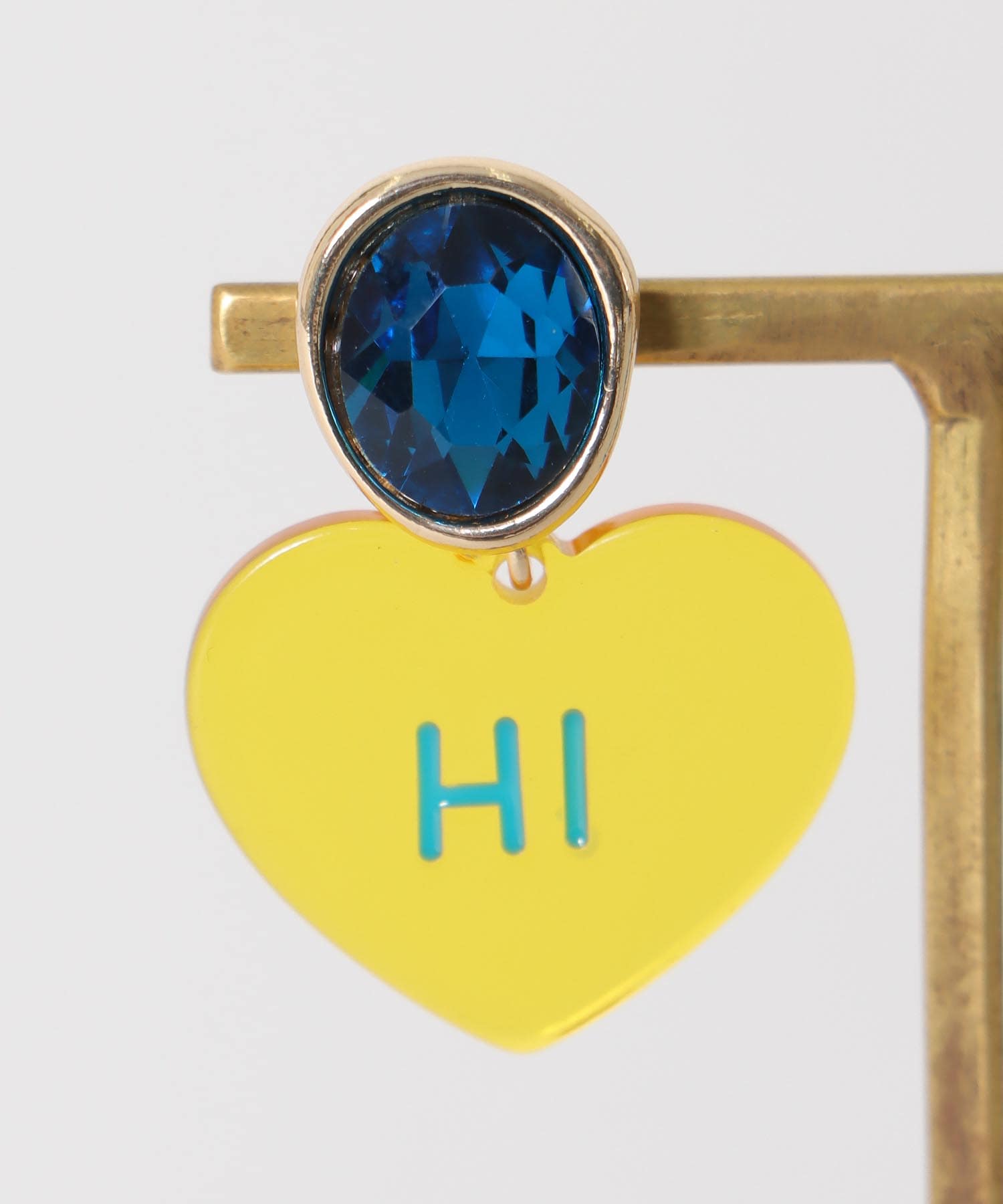 Hi/BYEクリアハートイヤリング