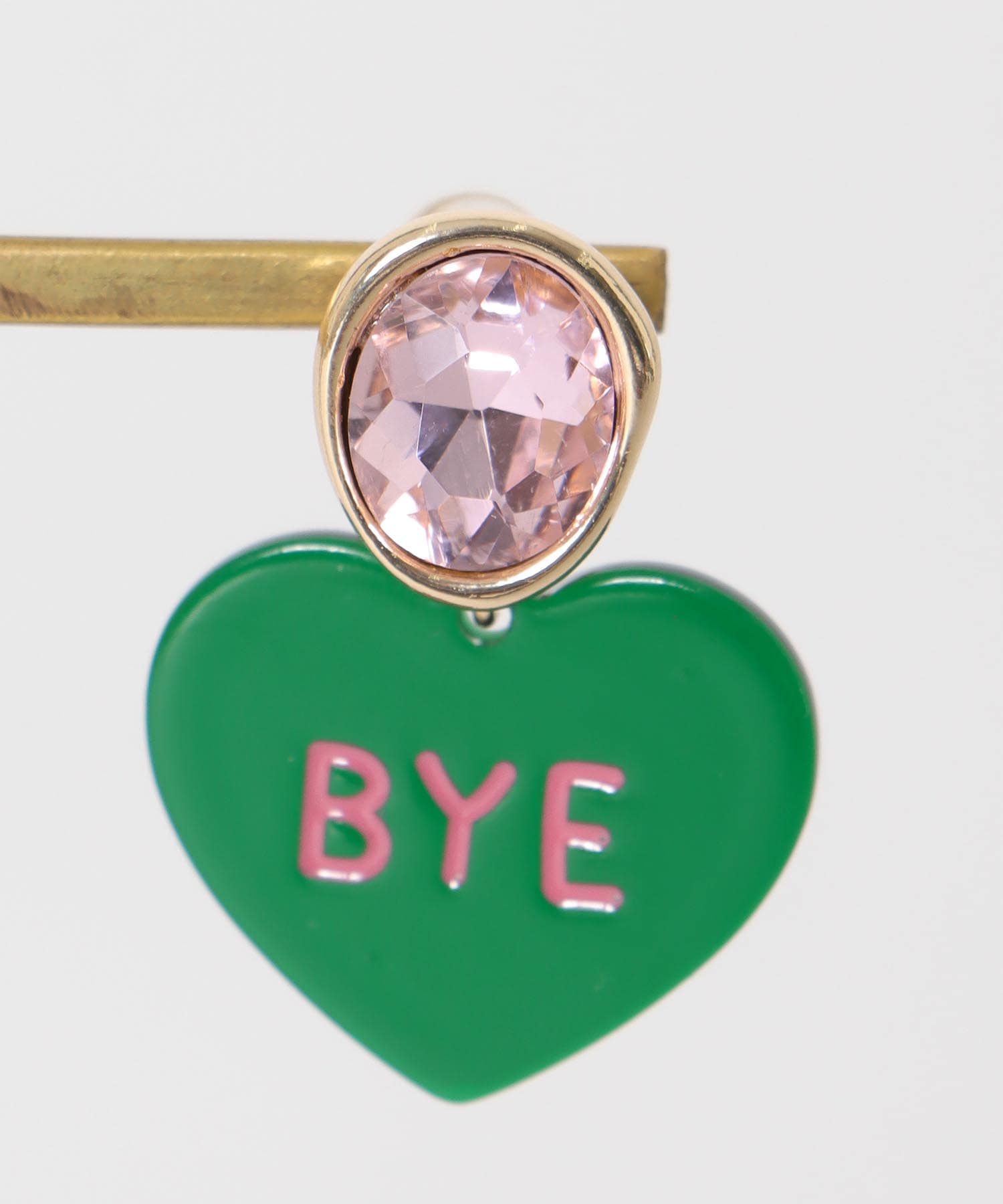 Hi/BYEクリアハートイヤリング