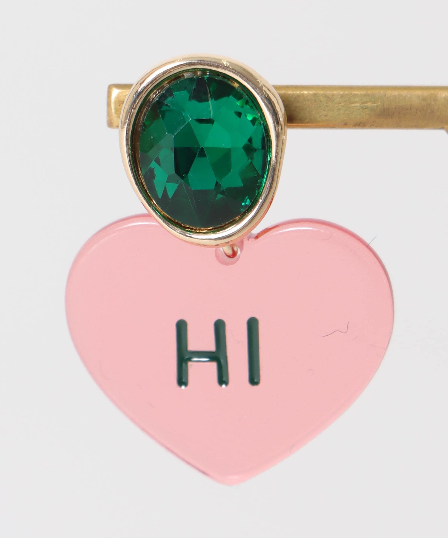 Hi/BYEクリアハートイヤリング