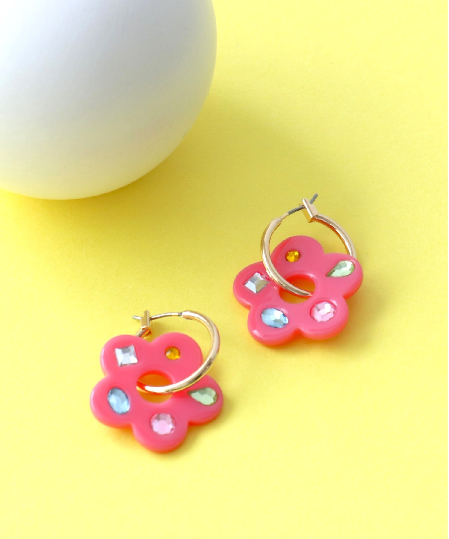 マルチビジュアクリルフラワーピアス