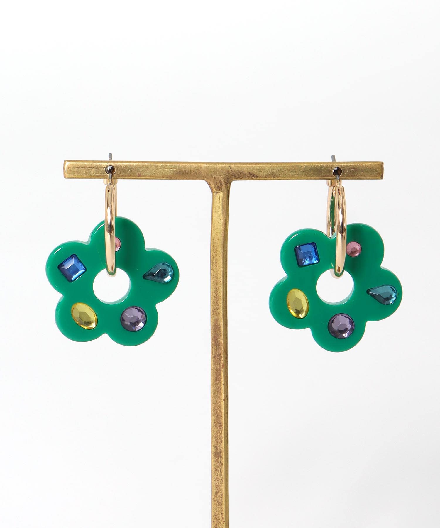 マルチビジュアクリルフラワーピアス