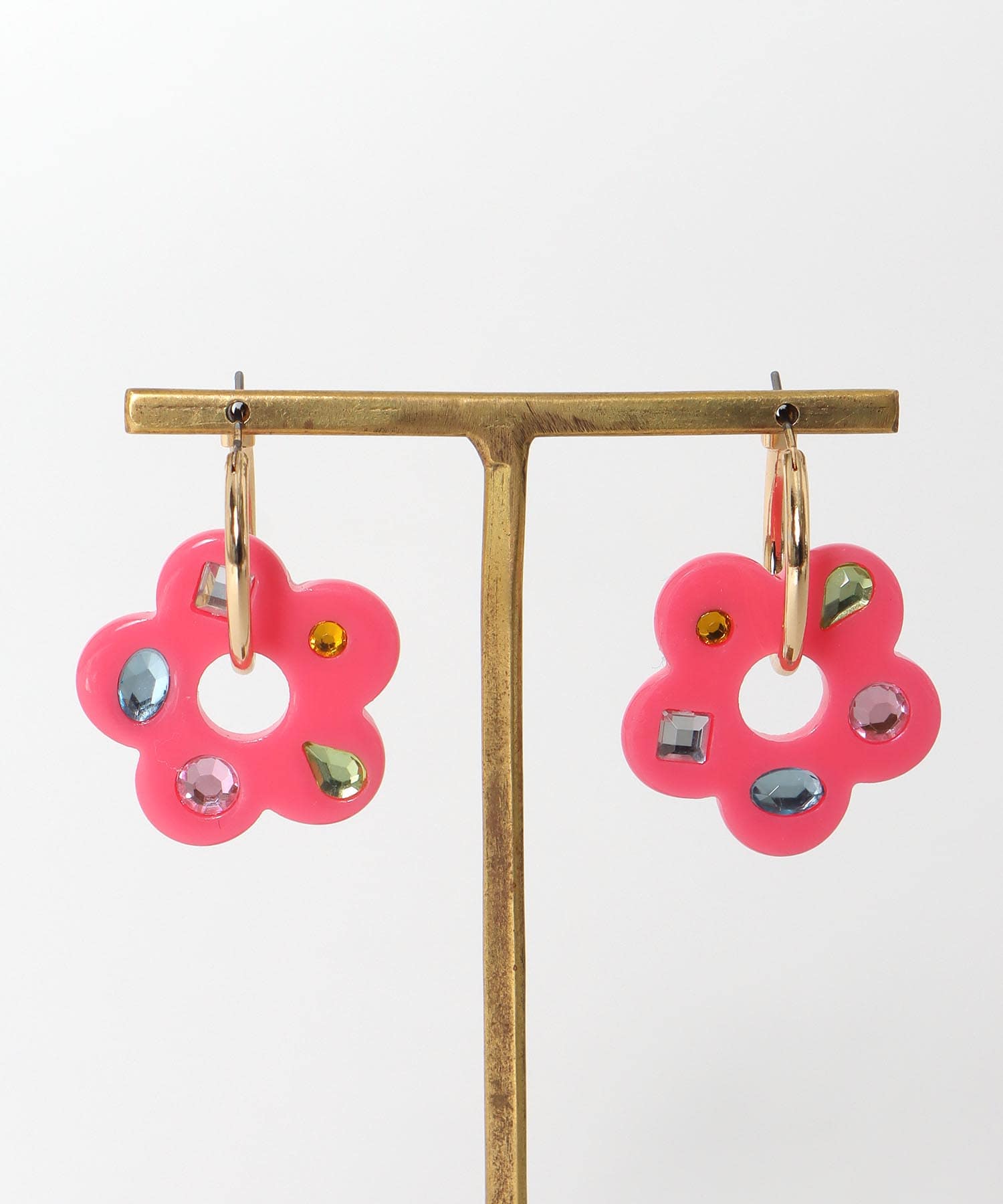 マルチビジュアクリルフラワーピアス