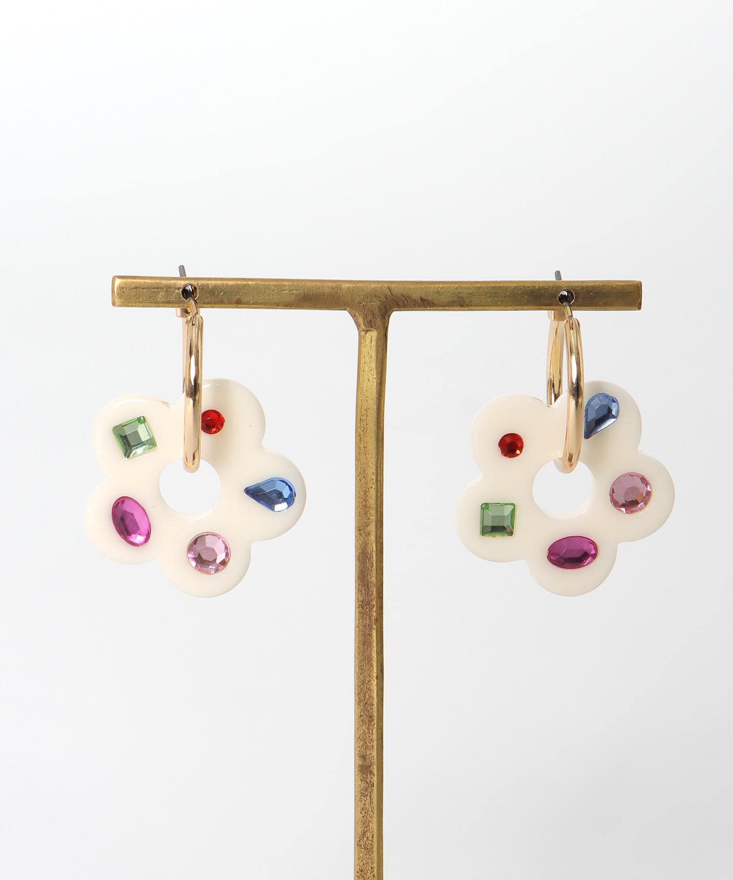 マルチビジュアクリルフラワーピアス