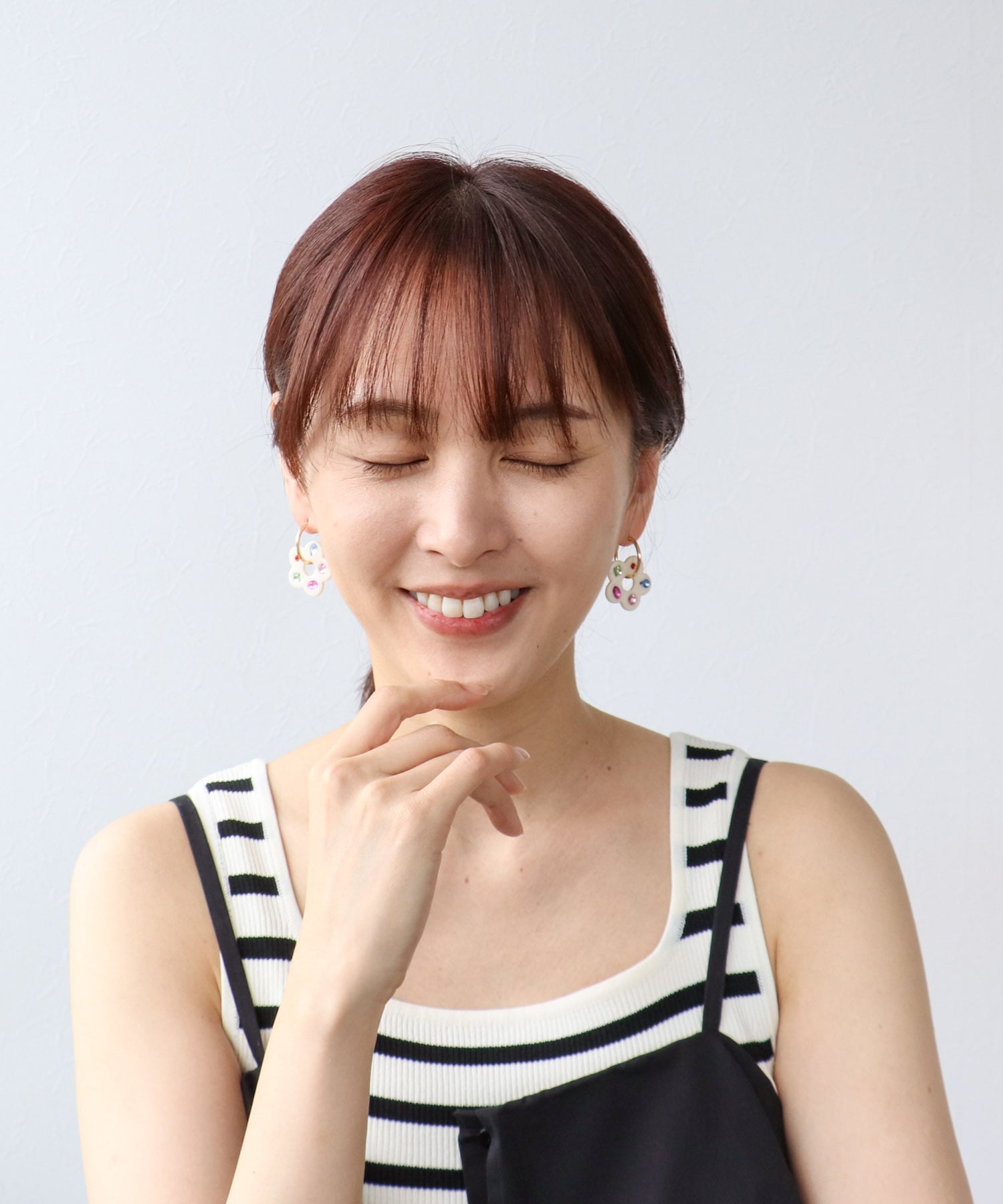 マルチビジュアクリルフラワーピアス