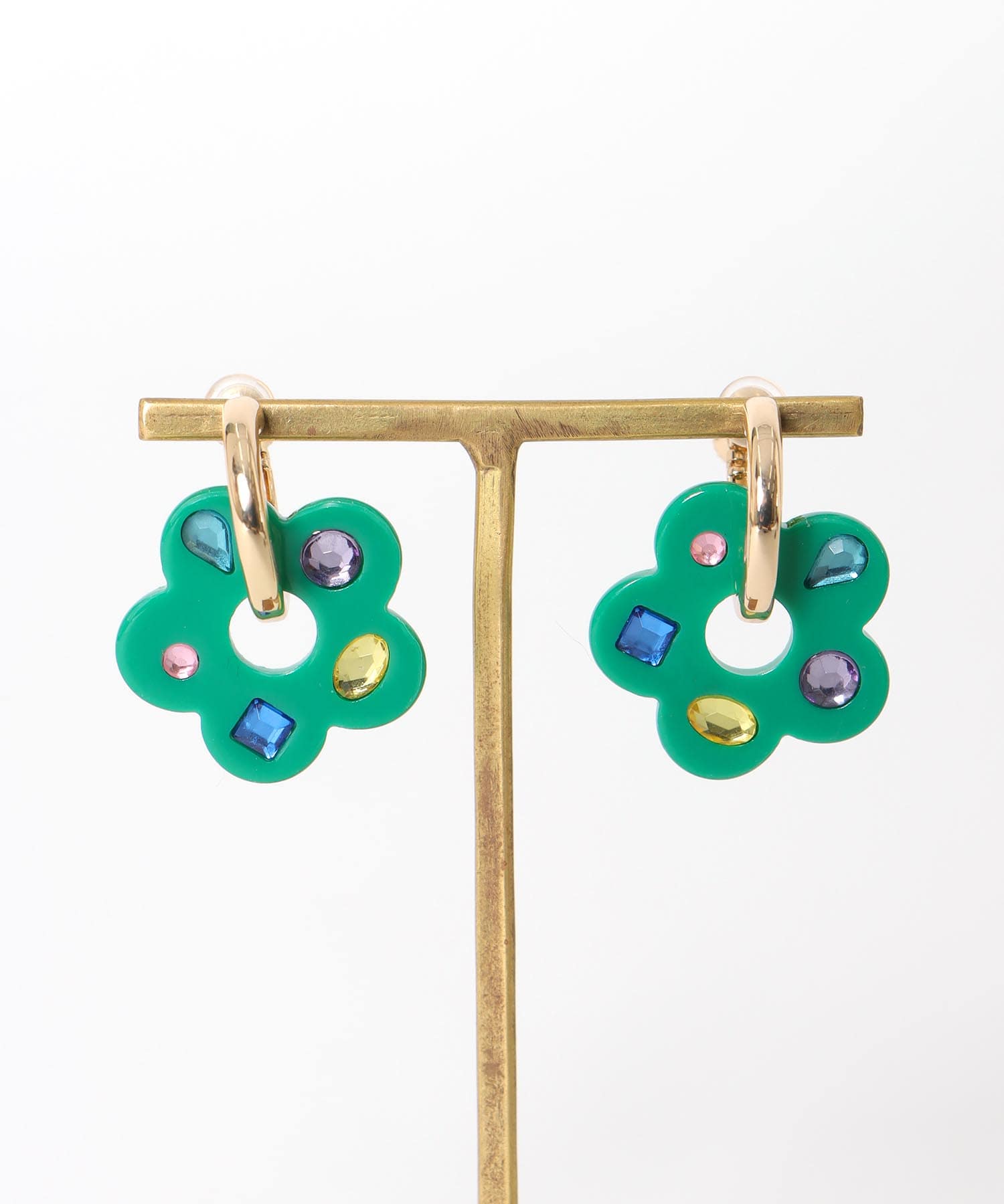 マルチビジュアクリルフラワーイヤリング