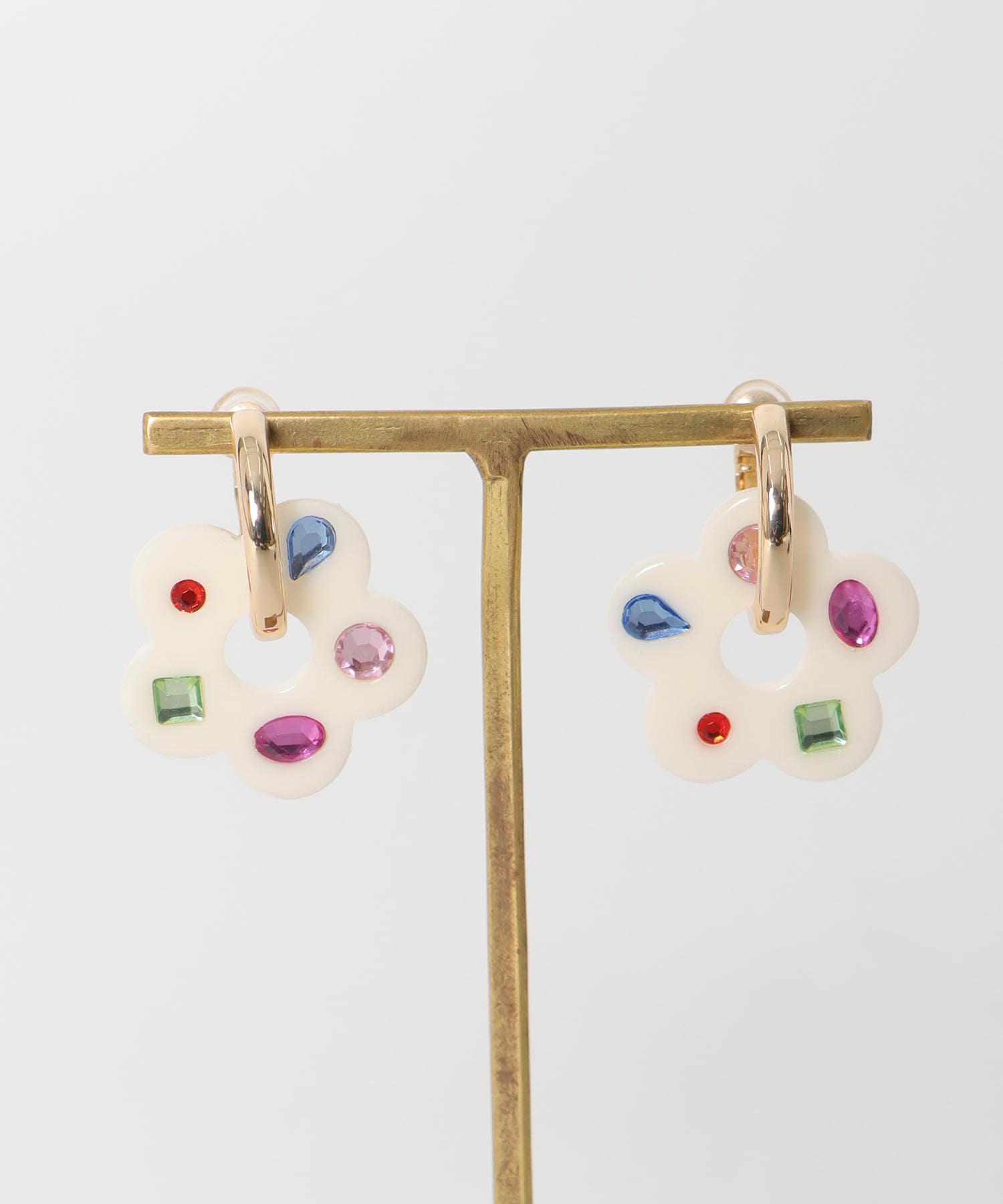 マルチビジュアクリルフラワーイヤリング