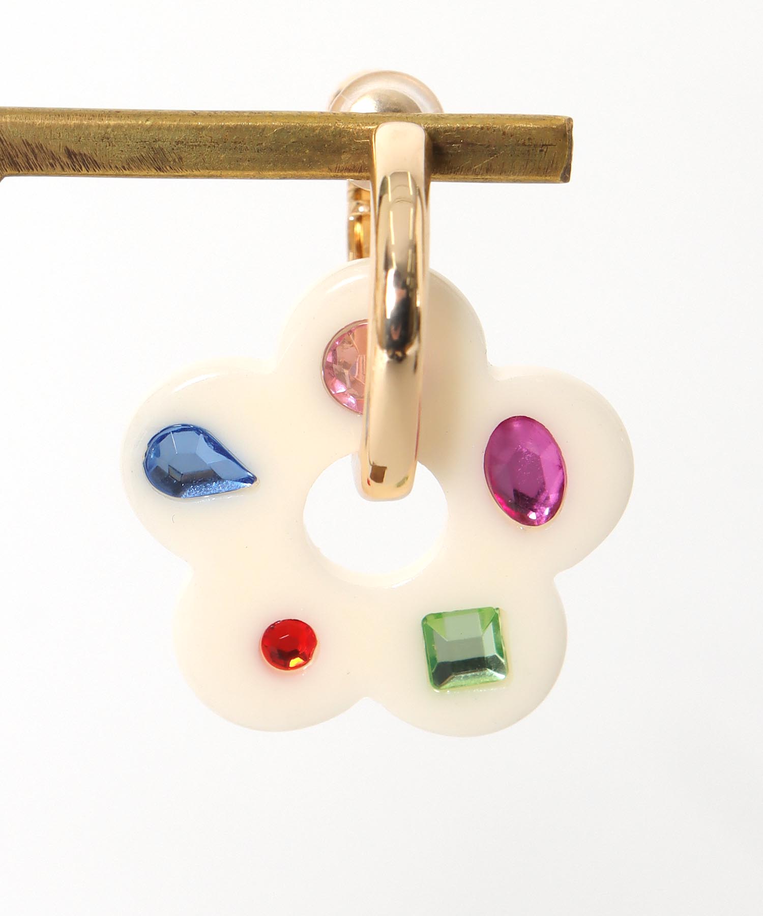 マルチビジュアクリルフラワーイヤリング