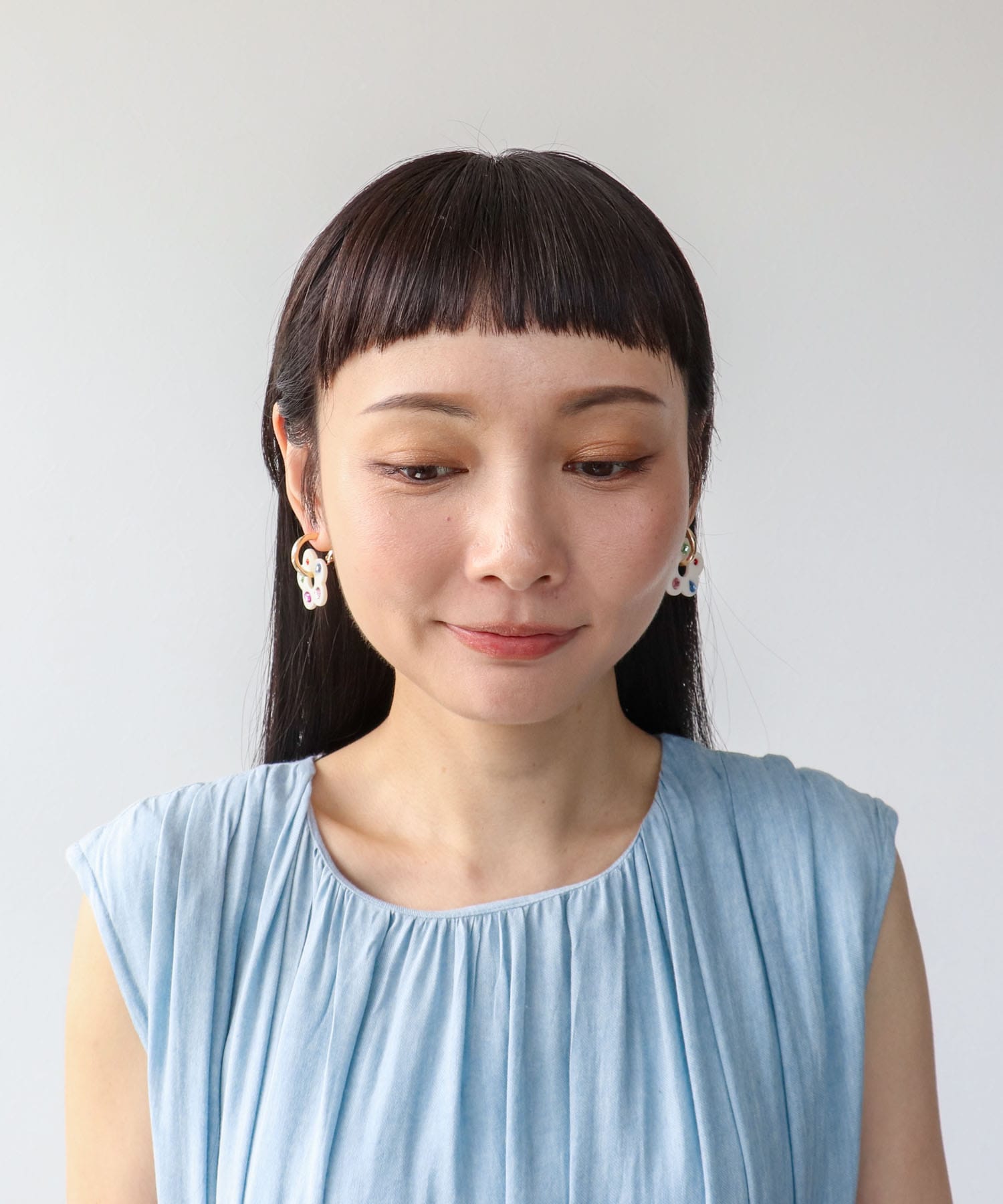 マルチビジュアクリルフラワーイヤリング