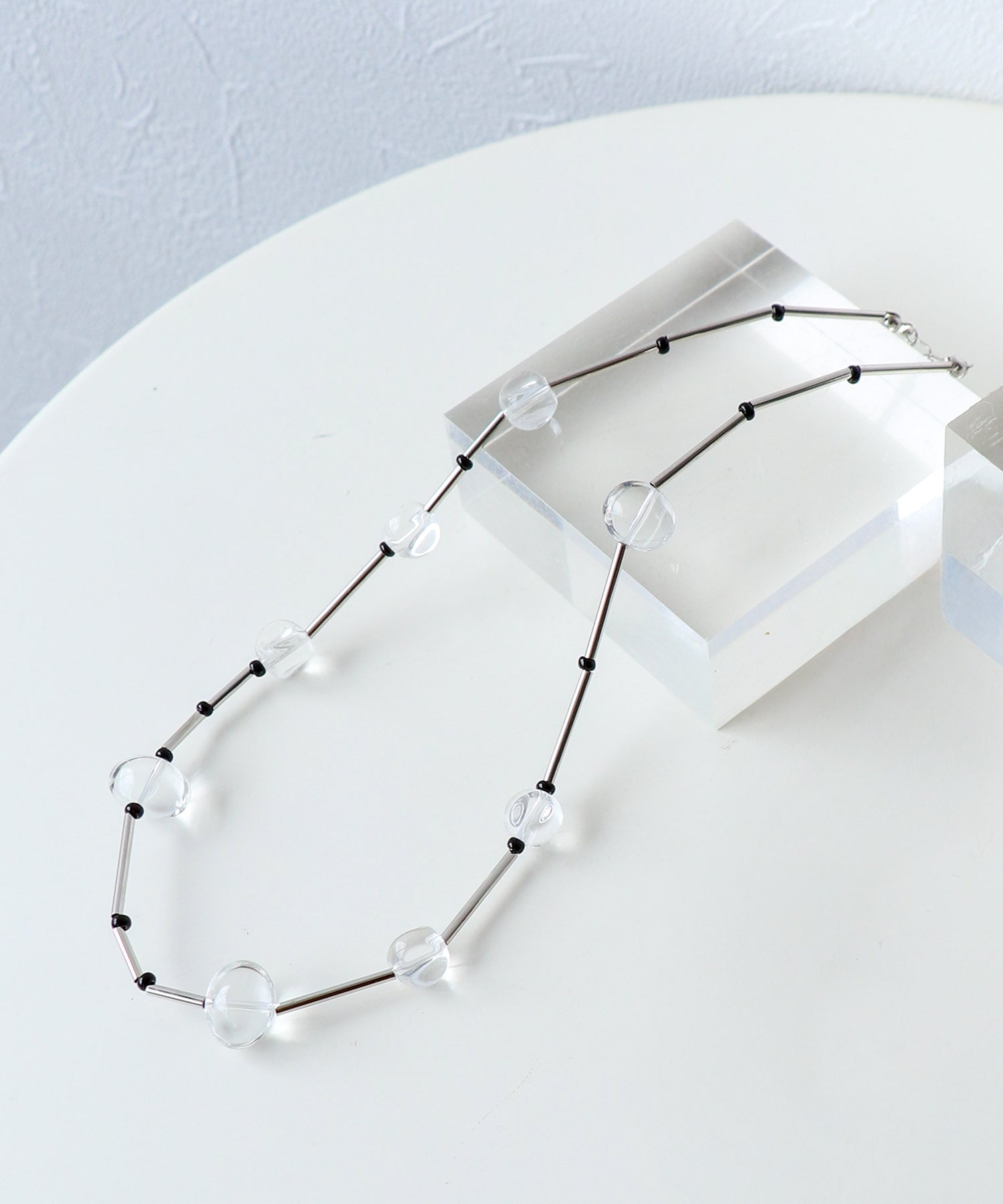 クリアビーズ と水晶ネックレス クリアビーズネックレス | AND ON JIONE STORE（アンドオン）ジオン