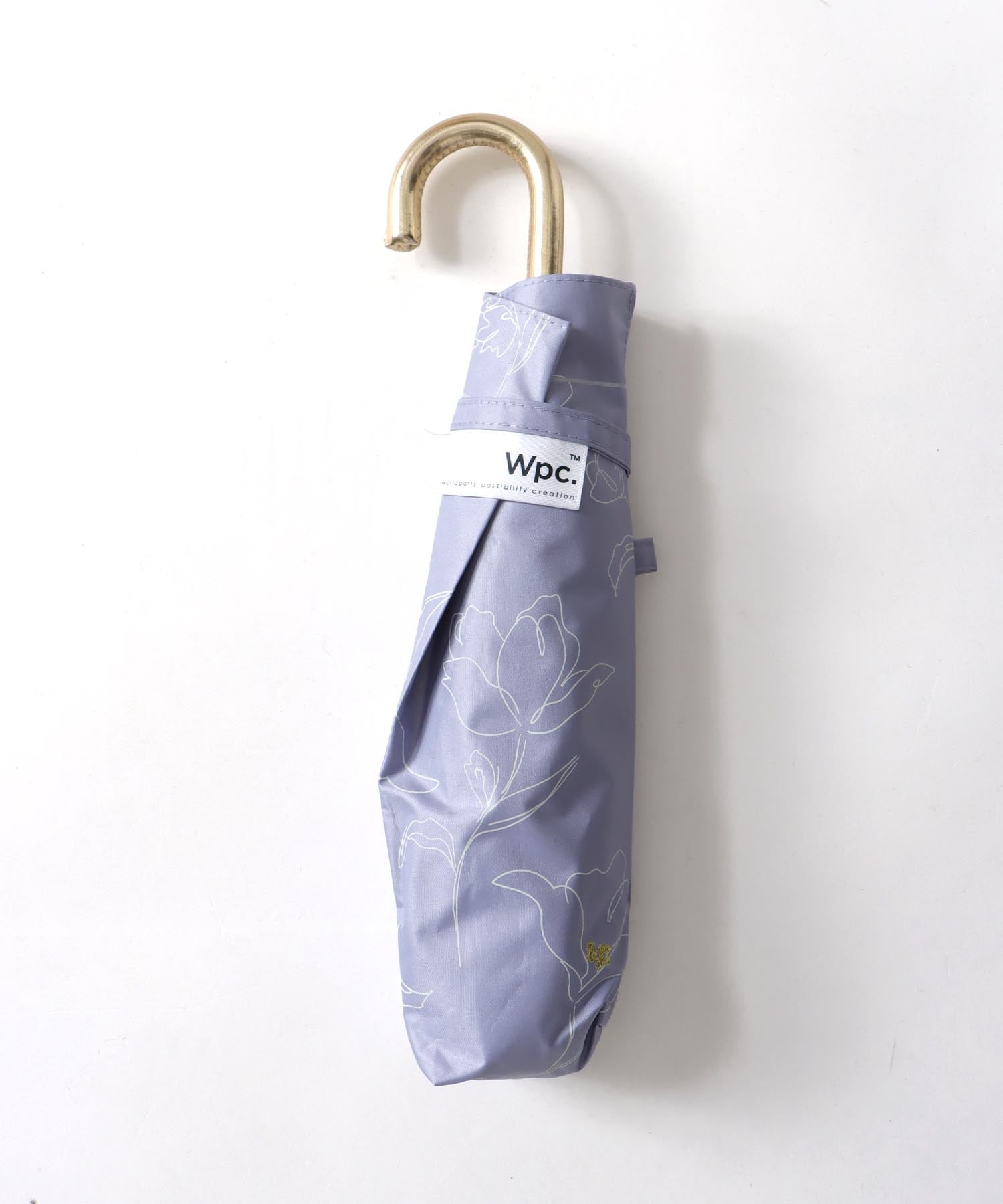 【Wpc.】≪晴雨兼用/遮光≫遮光フラワードローイング折傘