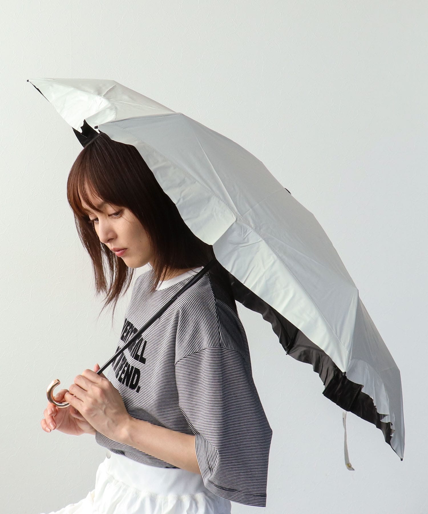【Wpc.】≪晴雨兼用/遮光≫COMPACT FRILL 4段折傘