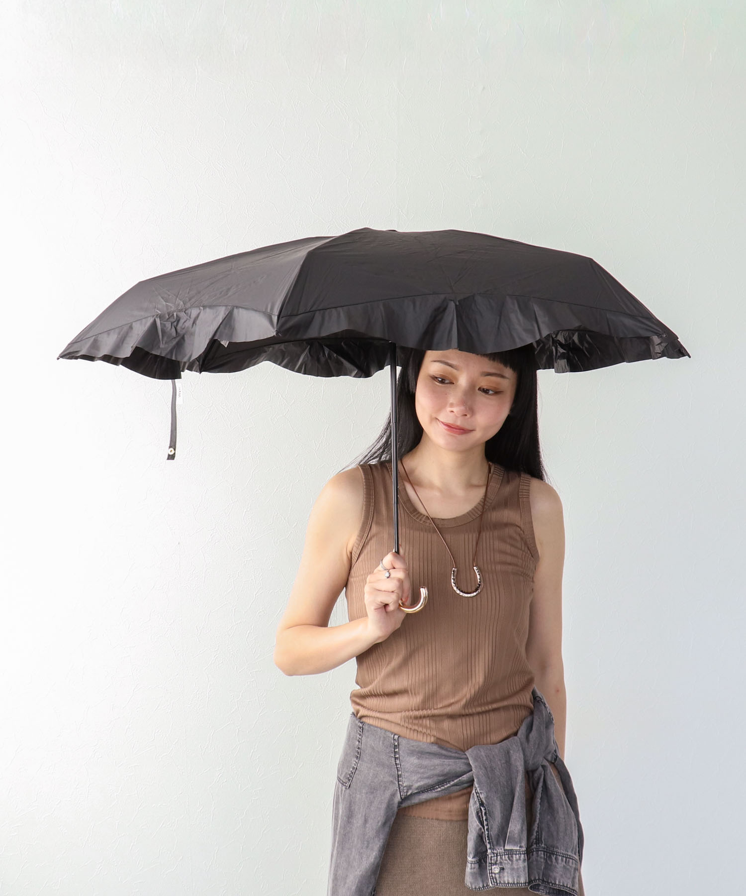 【Wpc.】≪晴雨兼用/遮光≫COMPACT FRILL 4段折傘