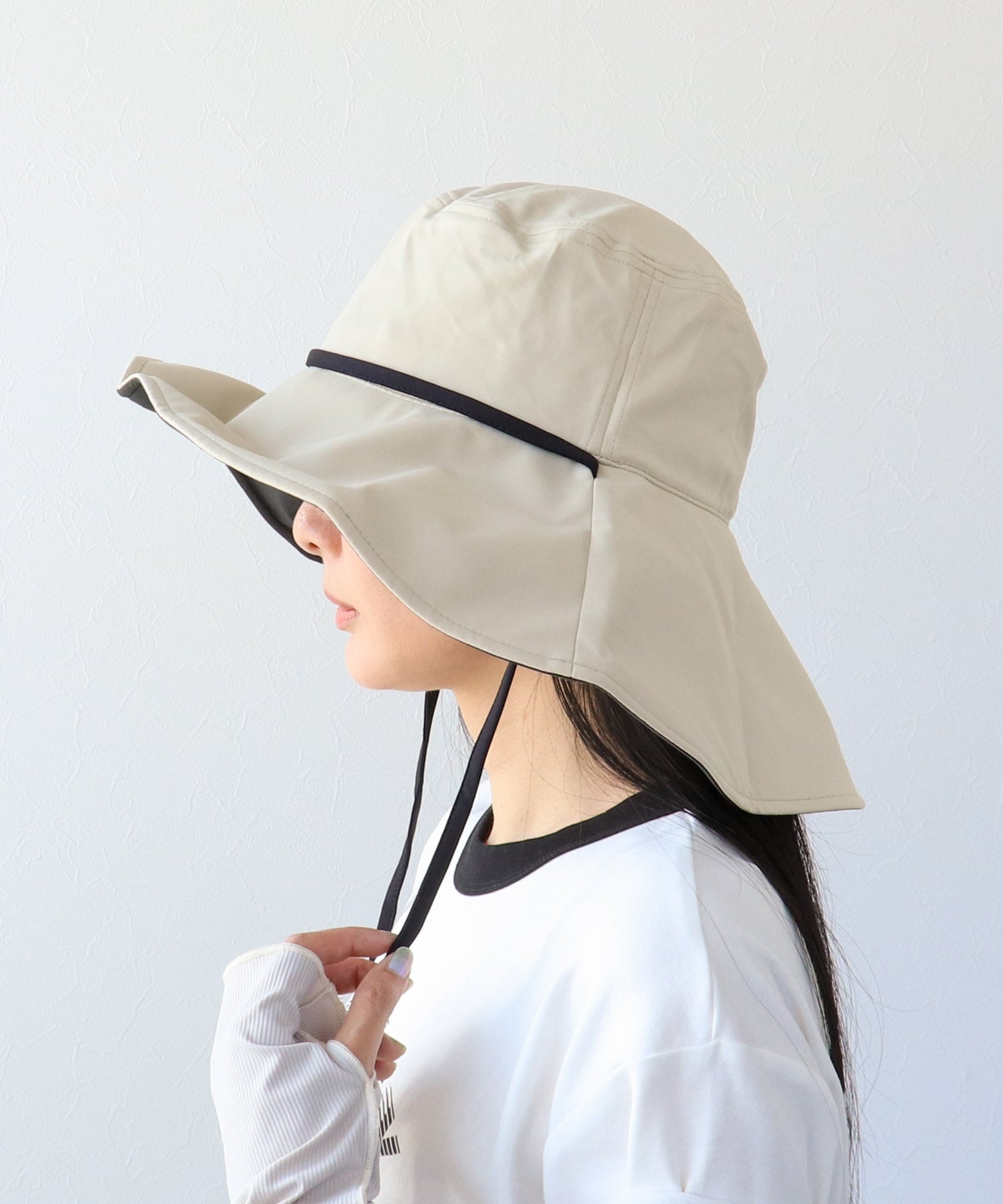 【Wpc.】UVカット接触冷感つば広HAT